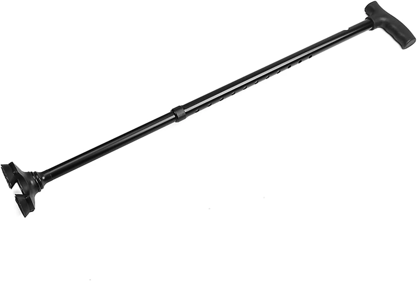 عصای پیاده روی قابل تنظیم Qimopi آلیاژ آلومینیوم سبک وزن پایه چهارگانه پاهای لاستیکی ضد لغزش با قابلیت تنظیم ارتفاع