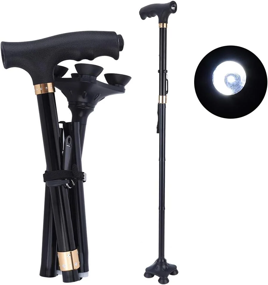 عصای پیاده روی ضد شوک، دسته های T راحت و سبک قابل تنظیم، عصای پیاده روی تاشو قابل حمل، برای پیاده روی در فضای باز، تعادل ویژه سالمندان عصای پیاده روی ضد شوک، دسته های T راحت و سبک قابل تنظیم، عصای پیاده روی تاشو قابل حمل، برای پیاده روی در فضای باز، تعادل ویژه سالمندان