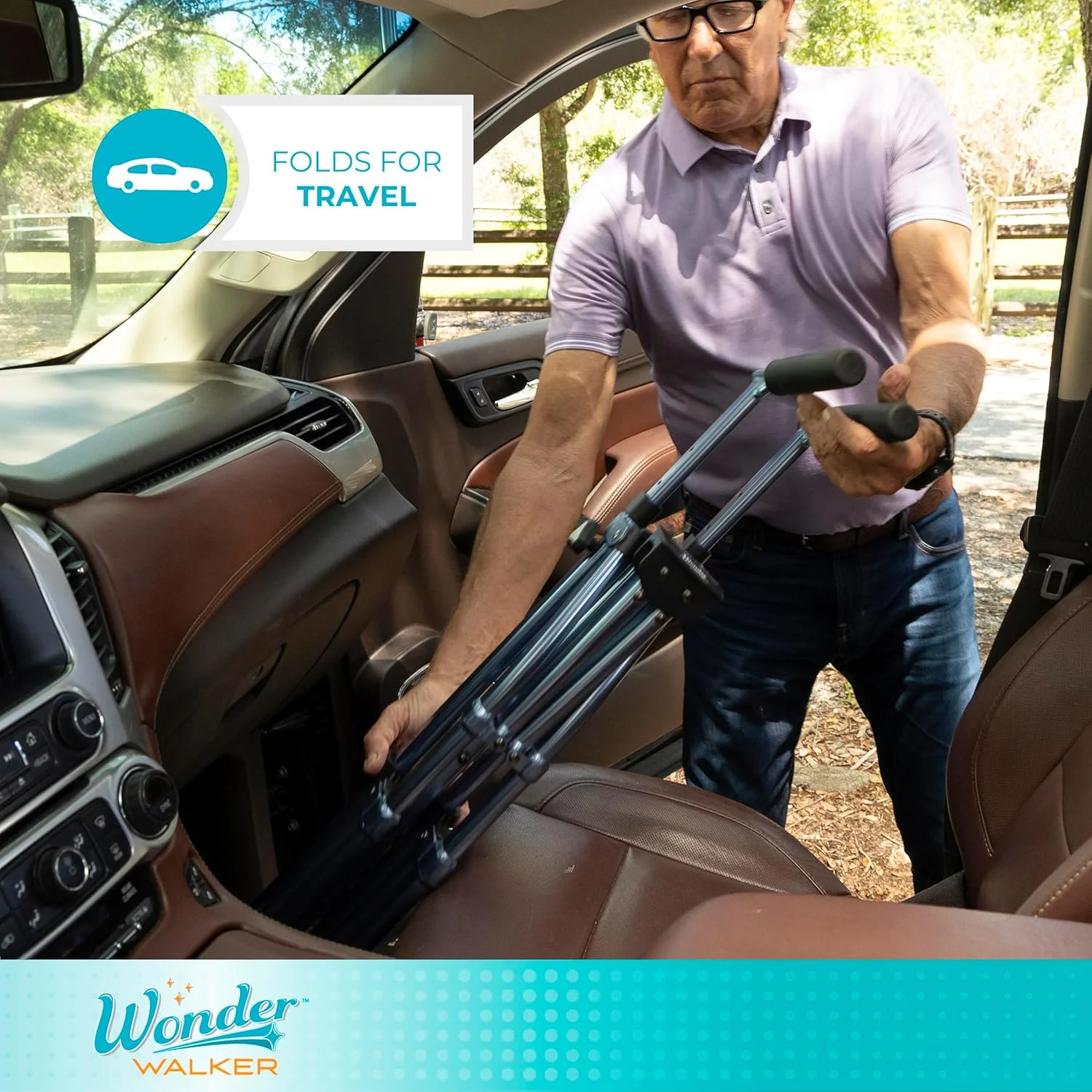 واکر تاشو کم جا Able Life، فریم متحرک تاشو سبک وزن با 2 چرخ ثابت، وسیله کمک حرکتی سالمندان، آبی کبالت واکر تاشو کم جا Able Life، فریم متحرک تاشو سبک وزن با 2 چرخ ثابت، وسیله کمک حرکتی سالمندان، آبی کبالت