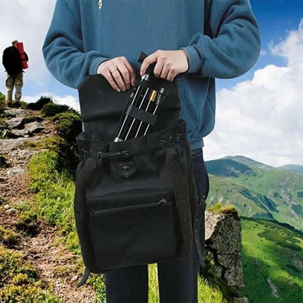 عصای پیاده روی تاشو با قابلیت تنظیم ارتفاع، آلیاژ آلومینیوم، پایه لاستیکی ضد لغزش، مشکی