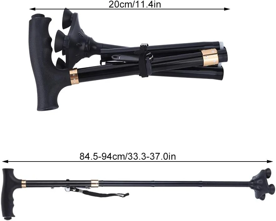 عصای پیاده روی ضد شوک، دسته های T راحت و سبک قابل تنظیم، عصای پیاده روی تاشو قابل حمل، برای پیاده روی در فضای باز، تعادل ویژه سالمندان عصای پیاده روی ضد شوک، دسته های T راحت و سبک قابل تنظیم، عصای پیاده روی تاشو قابل حمل، برای پیاده روی در فضای باز، تعادل ویژه سالمندان