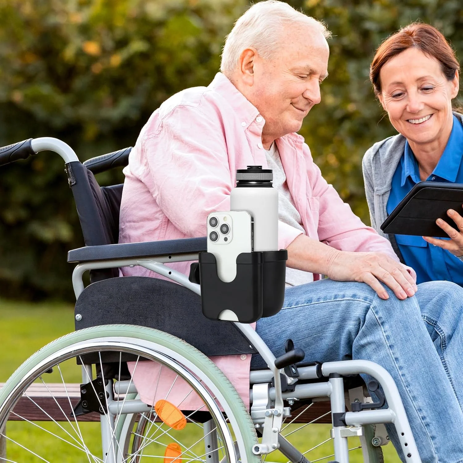 نگهدارنده لیوان واکر Accmor، نگهدارنده لیوان ویلچر، نگهدارنده 2 در 1 بطری و تلفن همراه برای دوچرخه، واکر، ویلچر، کالسکه نگهدارنده لیوان واکر Accmor، نگهدارنده لیوان ویلچر، نگهدارنده 2 در 1 بطری و تلفن همراه برای دوچرخه، واکر، ویلچر، کالسکه