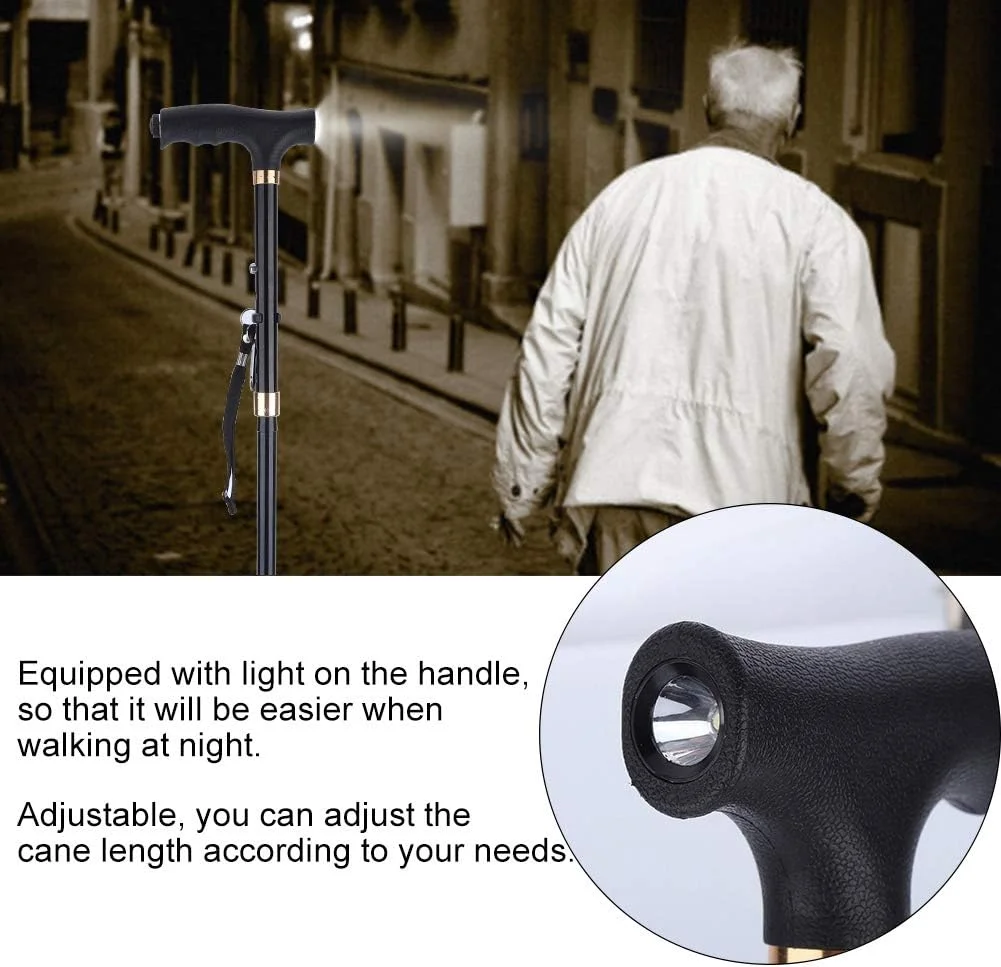 عصای پیاده روی ضد شوک، دسته های T راحت و سبک قابل تنظیم، عصای پیاده روی تاشو قابل حمل، برای پیاده روی در فضای باز، تعادل ویژه سالمندان عصای پیاده روی ضد شوک، دسته های T راحت و سبک قابل تنظیم، عصای پیاده روی تاشو قابل حمل، برای پیاده روی در فضای باز، تعادل ویژه سالمندان