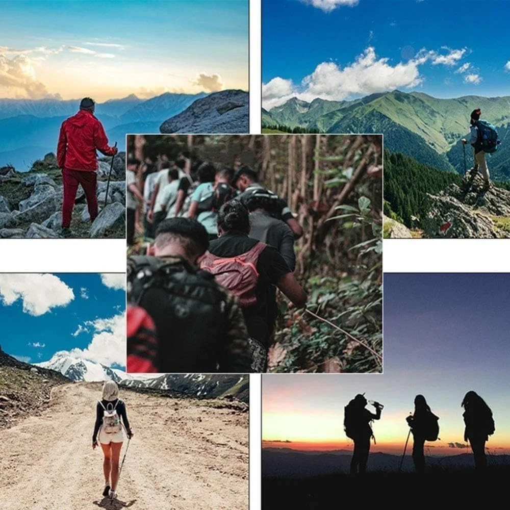 عصای پیاده روی تاشو با قابلیت تنظیم ارتفاع، آلیاژ آلومینیوم، پایه لاستیکی ضد لغزش، مشکی