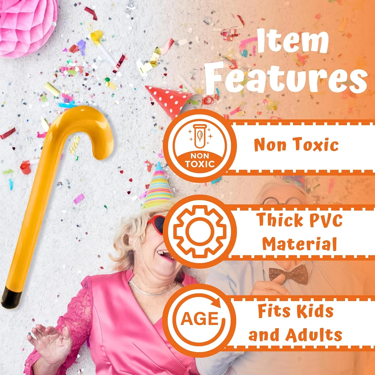 عصای بادی طرح پیرمرد 4E's Novelty - عصای بادی، عصای پیاده روی، لوازم جانبی لباس 100 روز مدرسه برای کودکان، دکوراسیون جشن بازنشستگی سالمندان عصای بادی طرح پیرمرد 4E's Novelty - عصای بادی، عصای پیاده روی، لوازم جانبی لباس 100 روز مدرسه برای کودکان، دکوراسیون جشن بازنشستگی سالمندان