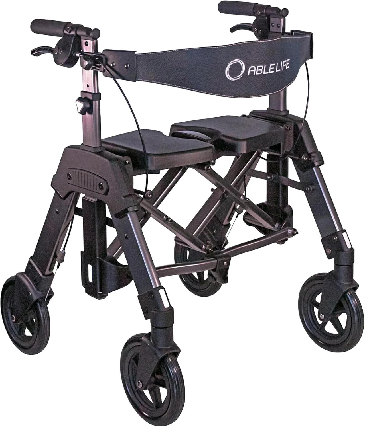رولیتور بزرگسالان Able Life Space Saver، واکر چرخ دار تاشو و مقاوم با 4 چرخ، دارای نشیمنگاه فوق العاده عریض و چرخ های بزرگ 8 اینچی برای سالمندان، ظرفیت وزنی 226 کیلوگرم، گردویی مشکی رولیتور بزرگسالان Able Life Space Saver، واکر چرخ دار تاشو و مقاوم با 4 چرخ، دارای نشیمنگاه فوق العاده عریض و چرخ های بزرگ 8 اینچی برای سالمندان، ظرفیت وزنی 226 کیلوگرم، گردویی مشکی