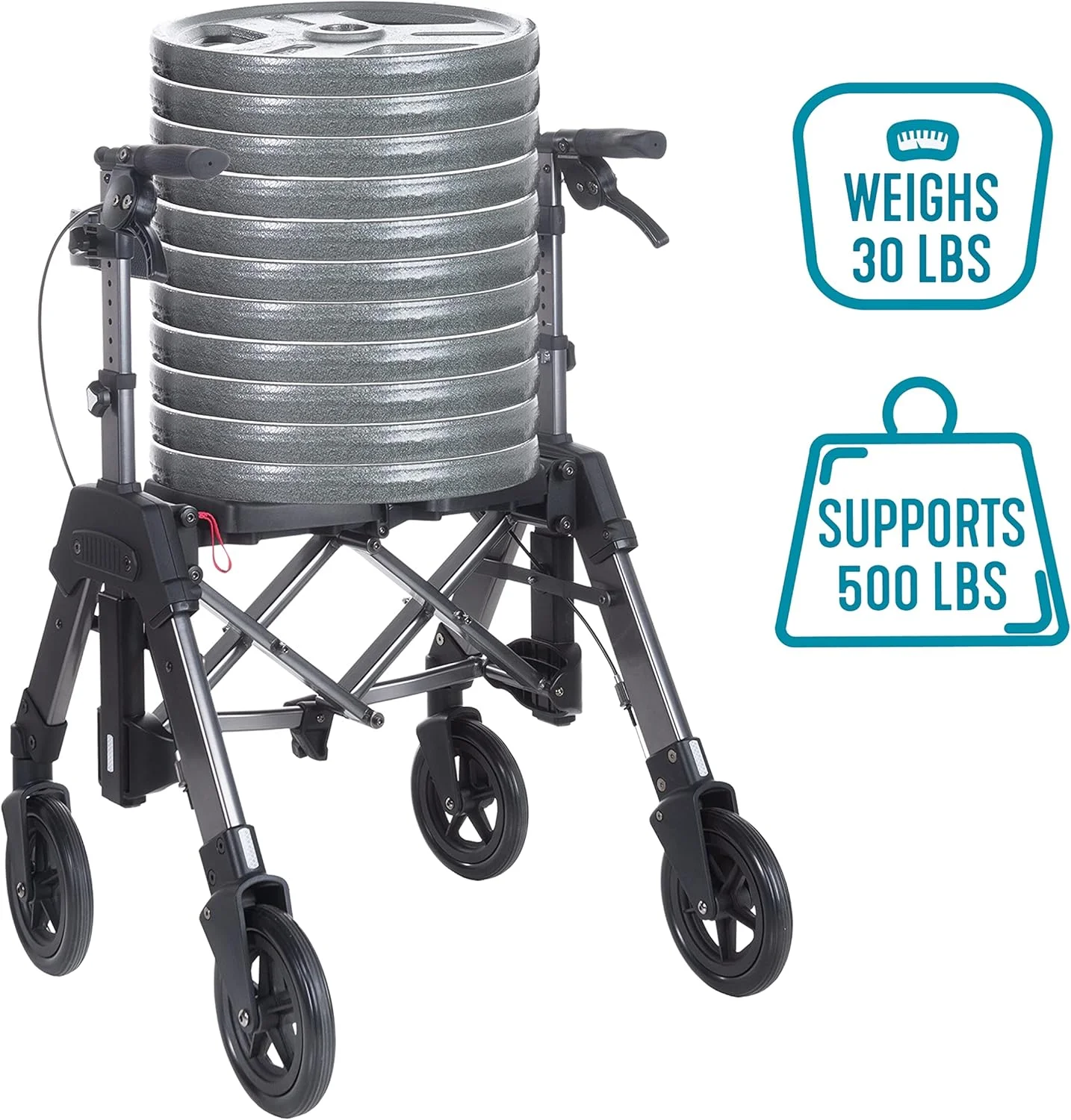 رولیتور بزرگسالان Able Life Space Saver، واکر چرخ دار تاشو و مقاوم با 4 چرخ، دارای نشیمنگاه فوق العاده عریض و چرخ های بزرگ 8 اینچی برای سالمندان، ظرفیت وزنی 226 کیلوگرم، گردویی مشکی رولیتور بزرگسالان Able Life Space Saver، واکر چرخ دار تاشو و مقاوم با 4 چرخ، دارای نشیمنگاه فوق العاده عریض و چرخ های بزرگ 8 اینچی برای سالمندان، ظرفیت وزنی 226 کیلوگرم، گردویی مشکی