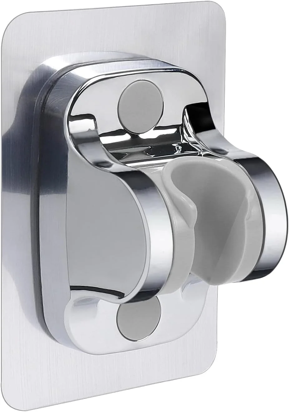 نگهدارنده سردوش دستی خودچسب NearMoon - نگهدارنده قابل تنظیم سردوش دستی، بدون نیاز به سوراخکاری، نصب دیواری ضد آب (تک عددی، روکش کروم)