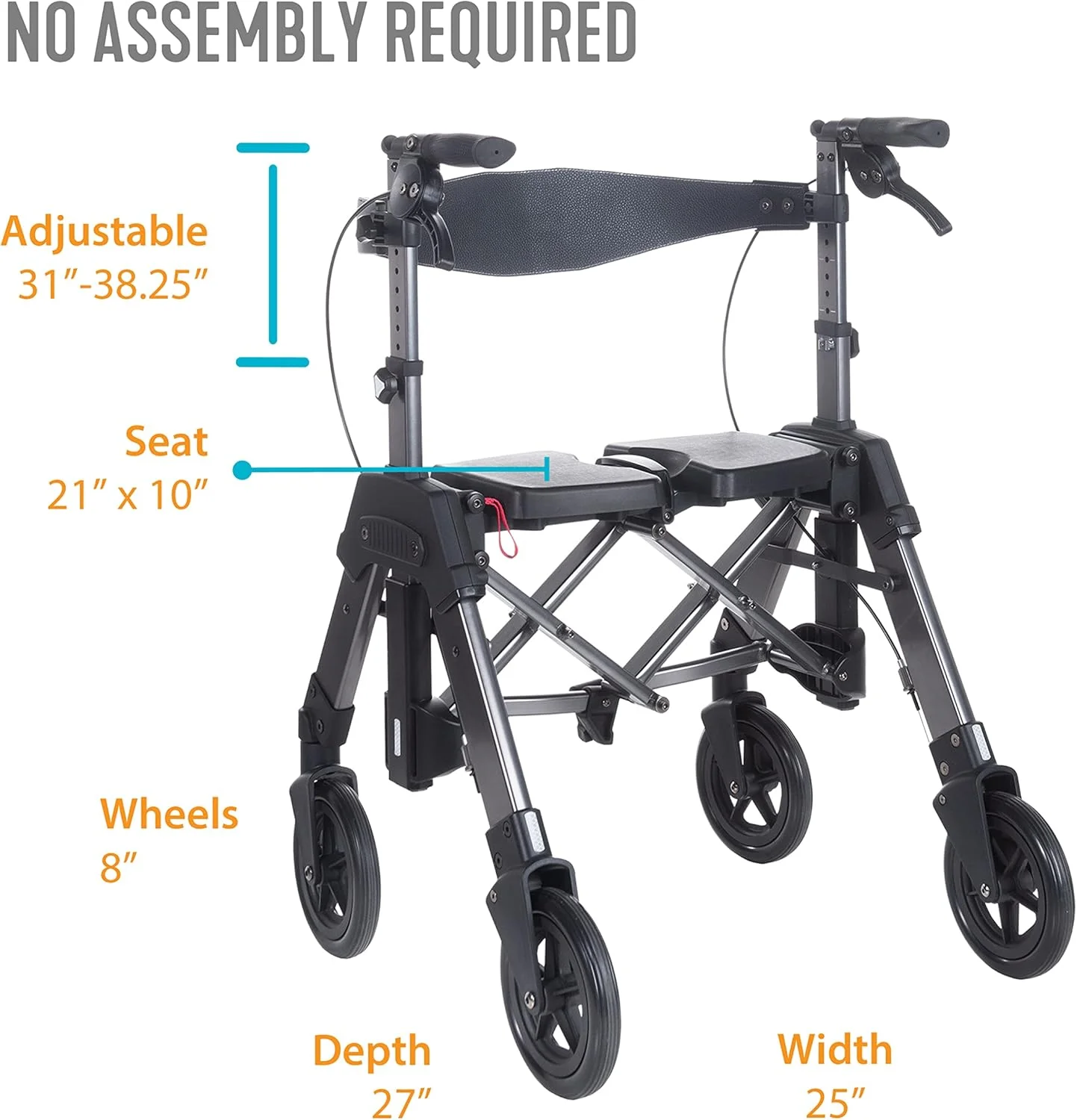 رولیتور بزرگسالان Able Life Space Saver، واکر چرخ دار تاشو و مقاوم با 4 چرخ، دارای نشیمنگاه فوق العاده عریض و چرخ های بزرگ 8 اینچی برای سالمندان، ظرفیت وزنی 226 کیلوگرم، گردویی مشکی رولیتور بزرگسالان Able Life Space Saver، واکر چرخ دار تاشو و مقاوم با 4 چرخ، دارای نشیمنگاه فوق العاده عریض و چرخ های بزرگ 8 اینچی برای سالمندان، ظرفیت وزنی 226 کیلوگرم، گردویی مشکی