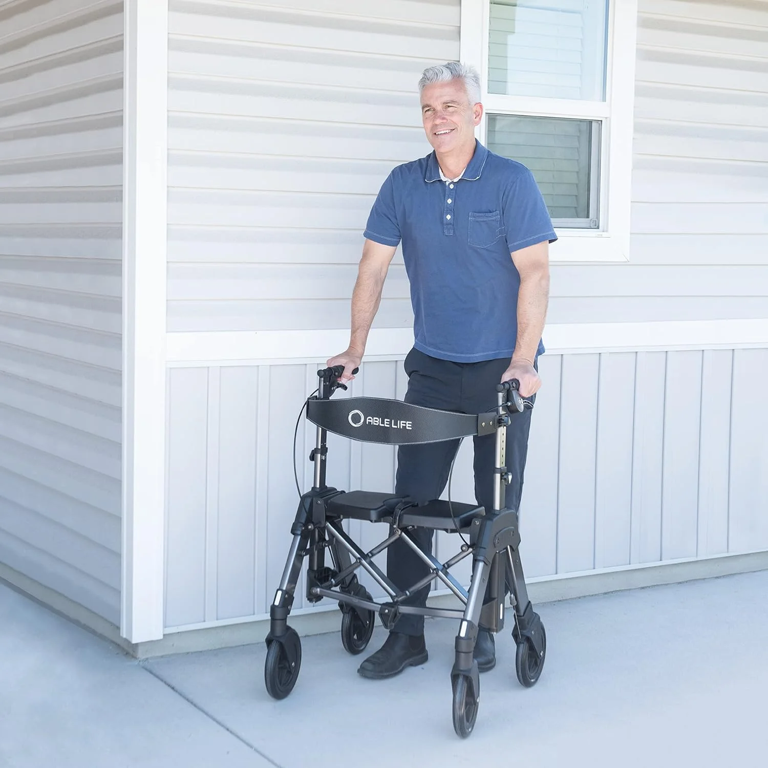 رولیتور بزرگسالان Able Life Space Saver، واکر چرخ دار تاشو و مقاوم با 4 چرخ، دارای نشیمنگاه فوق العاده عریض و چرخ های بزرگ 8 اینچی برای سالمندان، ظرفیت وزنی 226 کیلوگرم، گردویی مشکی رولیتور بزرگسالان Able Life Space Saver، واکر چرخ دار تاشو و مقاوم با 4 چرخ، دارای نشیمنگاه فوق العاده عریض و چرخ های بزرگ 8 اینچی برای سالمندان، ظرفیت وزنی 226 کیلوگرم، گردویی مشکی