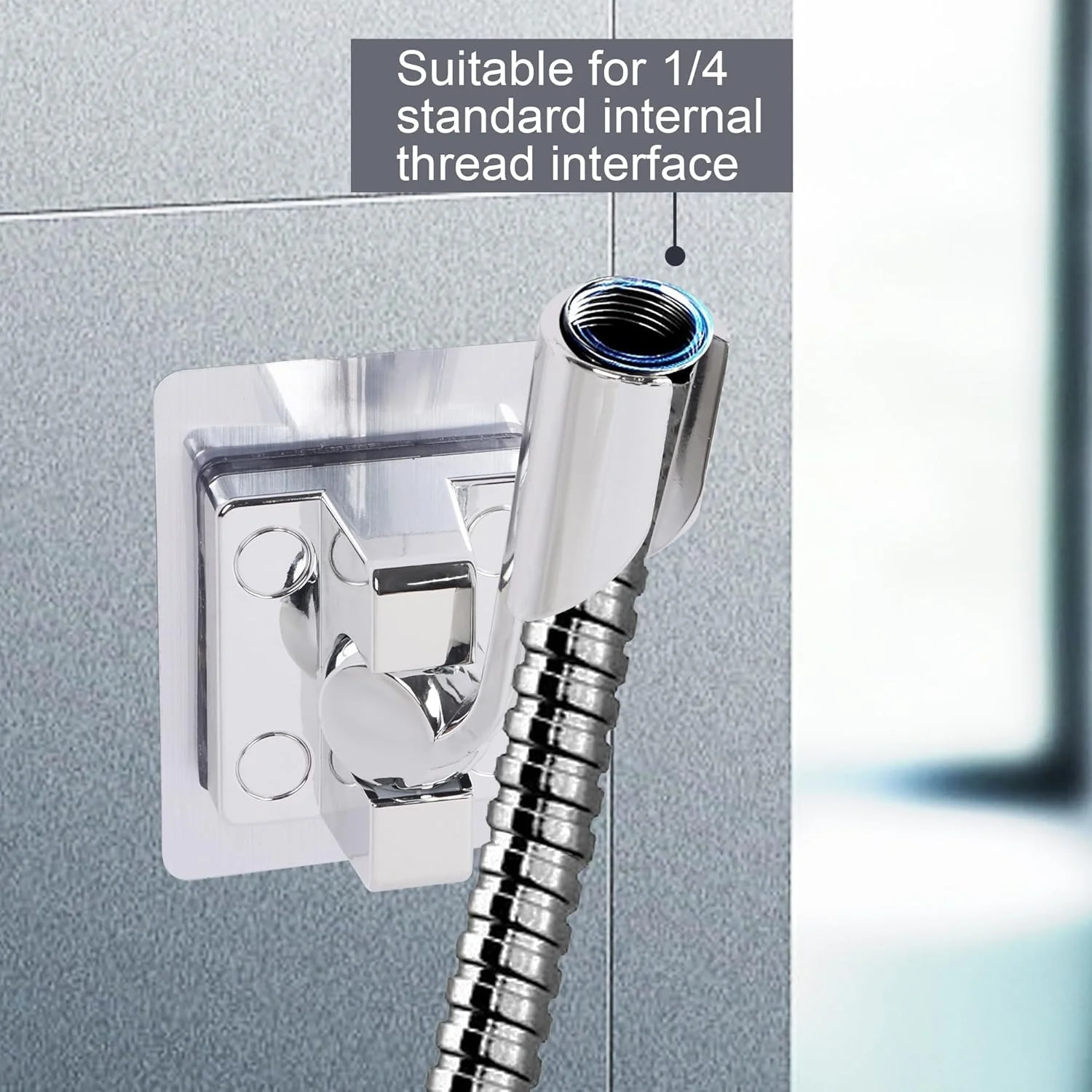 نگهدارنده سردوش TERRIFI، 2 عدد پایه سردوش قابل تنظیم، نگهدارنده سردوش با چسب قوی بدون نیاز به سوراخکاری، نگهدارنده سردوش دیواری، نقره ای