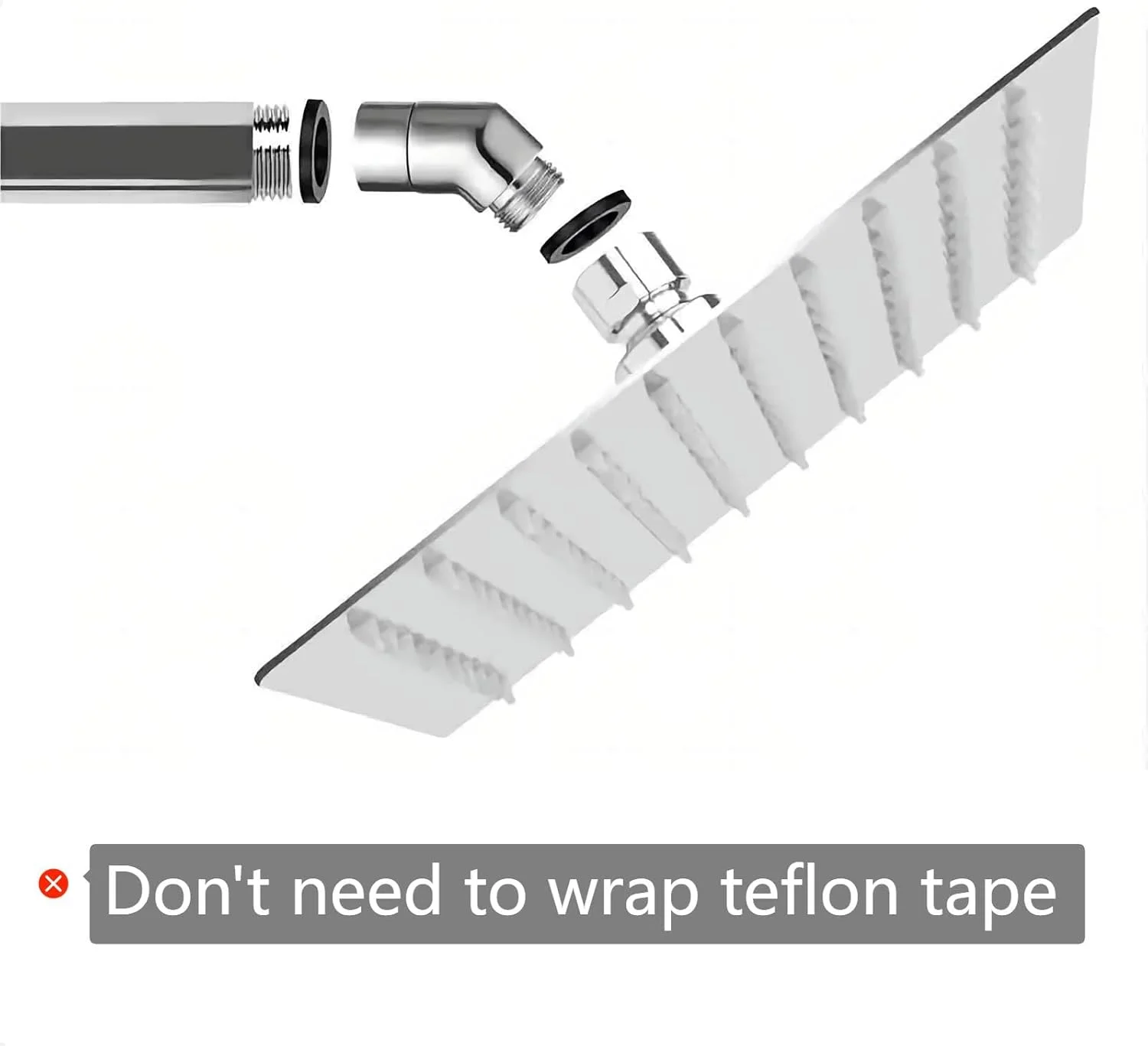 آداپتور سردوش توتالایز، اتصالات برنجی جامد 135 درجه ای زانویی دوش، اتصال بازوی افزایش طول سردوش G1/2 اینچ (کروم) (چرخشی)