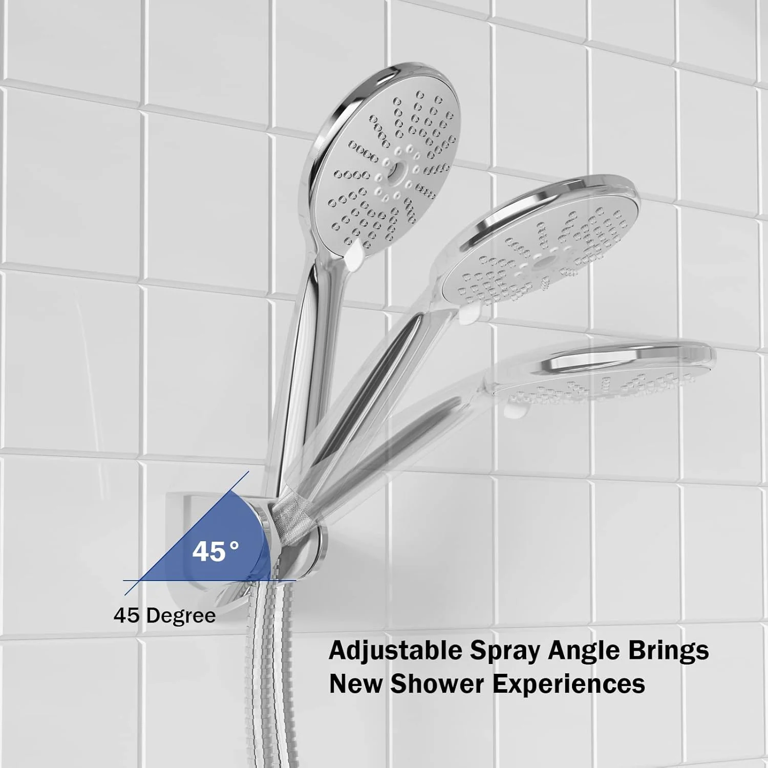 نگهدارنده سردوش حمام JOMOO، نگهدارنده سردوش قابل تنظیم، براکت های نصب سردوش، براکت میله سردوش دستی، نگهدارنده دیواری سردوش، روکش کروم