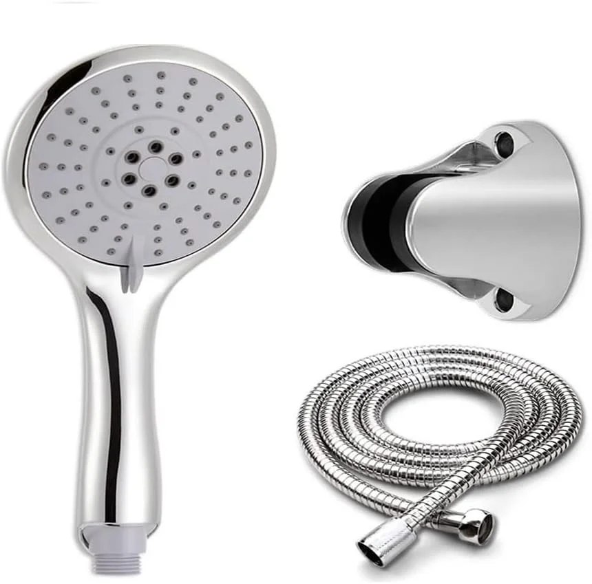 ست سر دوش دستی Rahalife با شلنگ و نگهدارنده سر دوش | ست دوش 3 تکه لوازم جانبی دوش | لوازم جانبی حمام