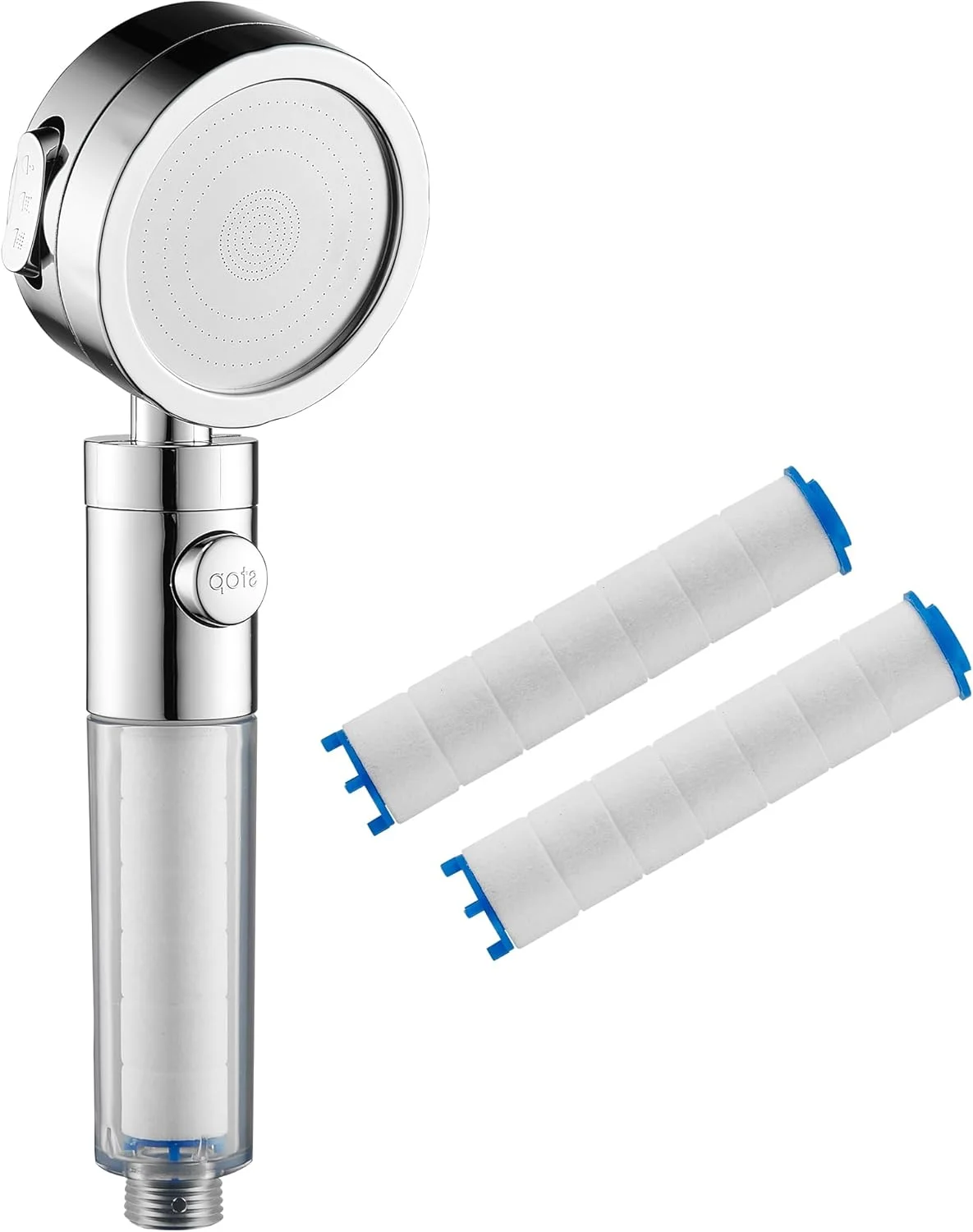 سردوش فیلتردار دستی BRIMIX با فشار بالا، کمک به کاهش ریزش مو، تقویت پوست، حذف کلر، فیلتر آب سخت به همراه 2 فیلتر اضافی