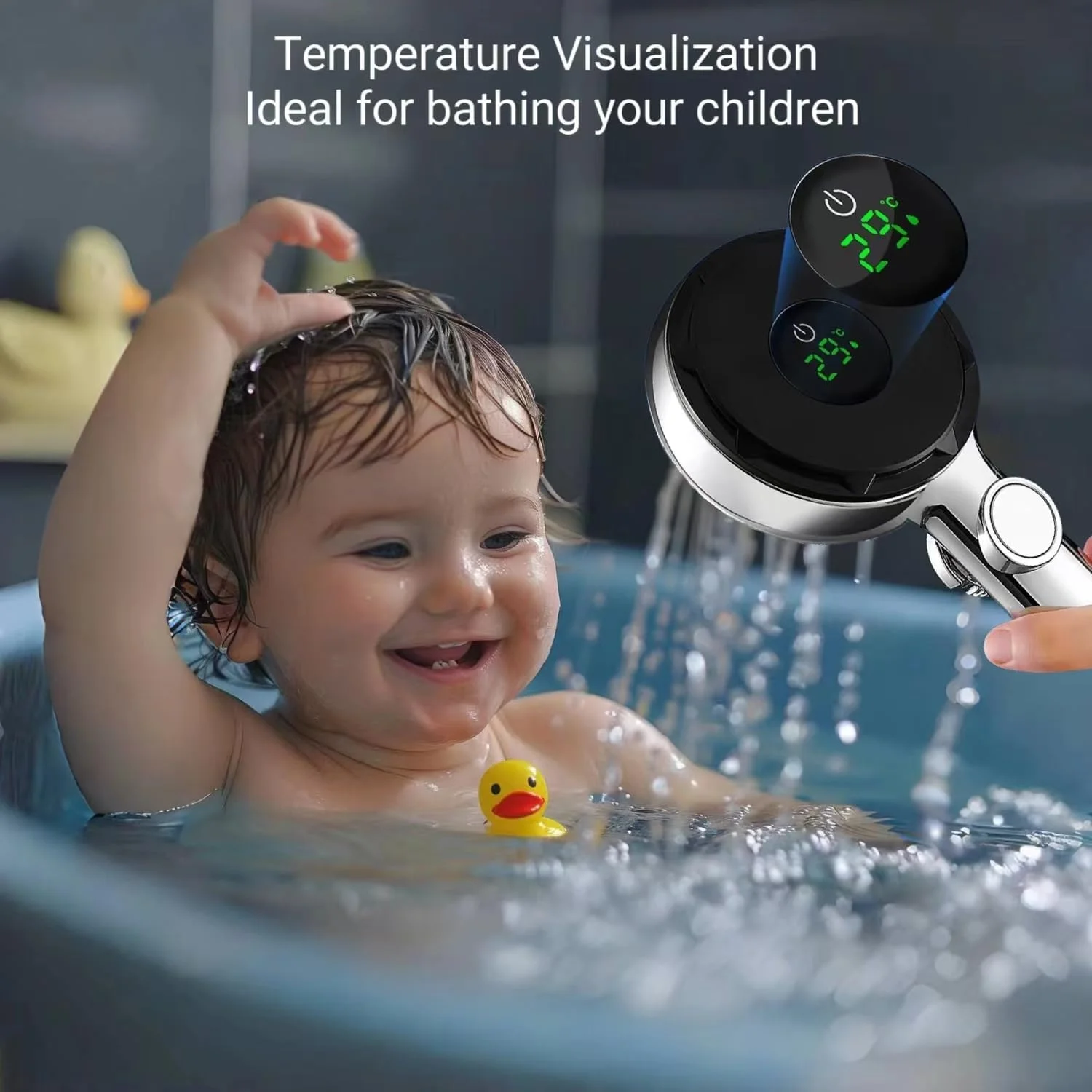 دوش دستی فیلتردار LYONCORE با نمایشگر LED دما، فشار قوی، کاهش آلاینده ها، کاهش ریزش مو، سردوش با نمایشگر دیجیتال