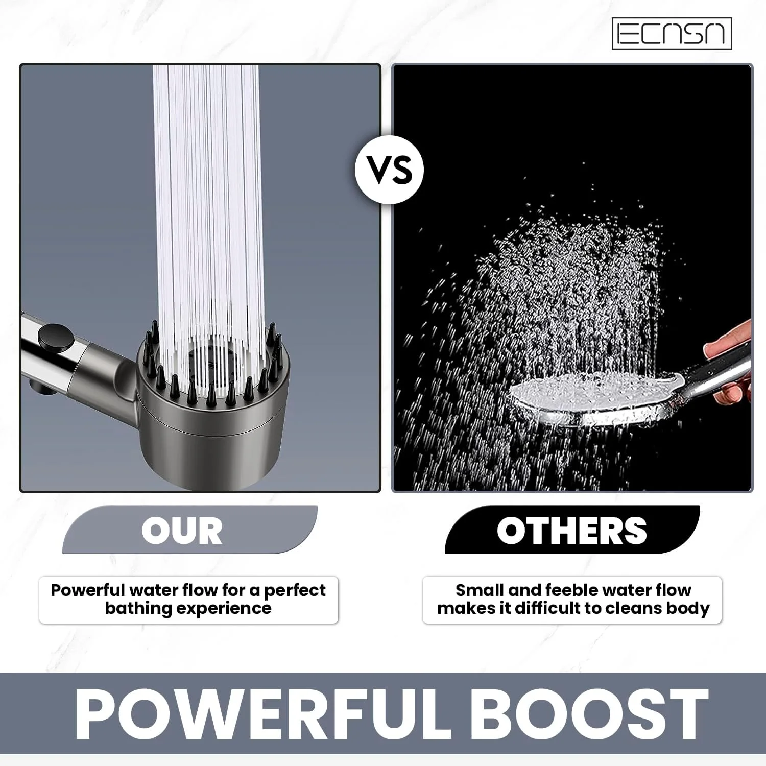 سردوش فیلتردار ECASA™ با اسپری دستی، ماساژور سردوش فشار قوی، سردوش بارانی، سردوش دستی با فیلتر، سردوش صرفه جویی در آب