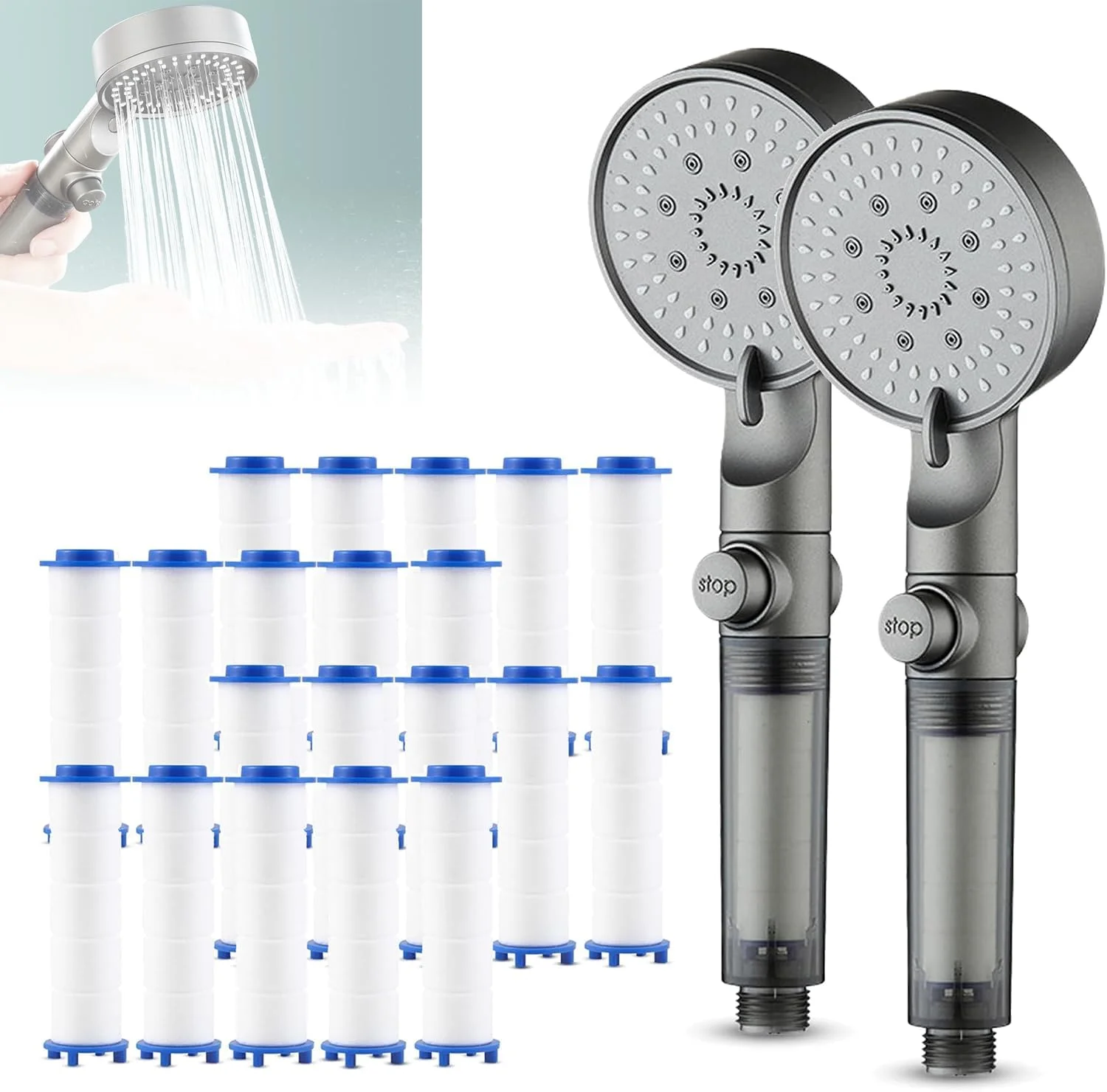 سردوش فیلتردار 5 حالته فشار قوی HydroBoost، سردوش فیلتردار با قابلیت جدا شدن، به همراه 10 فیلتر اضافی (2 ست) سردوش فیلتردار 5 حالته فشار قوی HydroBoost، سردوش فیلتردار با قابلیت جدا شدن، به همراه 10 فیلتر اضافی (2 ست)