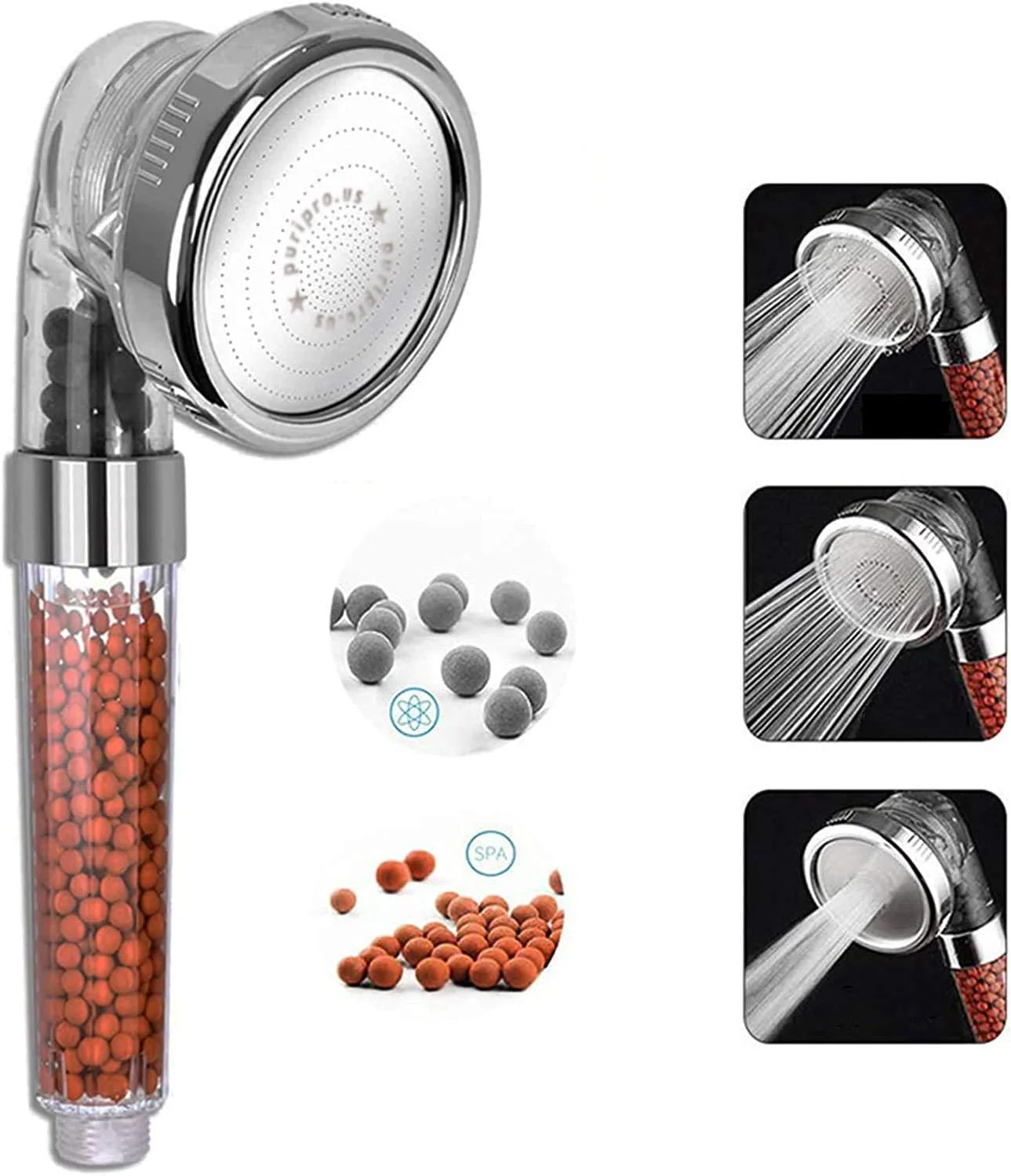 سیستم تصفیه آب سردوش حمام پوری پرو، کمک به کاهش ریزش مو. سه حالت عملکرد: بارانی، جت و ماساژ، سردوش دستی فیلتر جریان یونی منفی (مدل سردوش 01) سیستم تصفیه آب سردوش حمام پوری پرو، کمک به کاهش ریزش مو. سه حالت عملکرد: بارانی، جت و ماساژ، سردوش دستی فیلتر جریان یونی منفی (مدل سردوش 01)