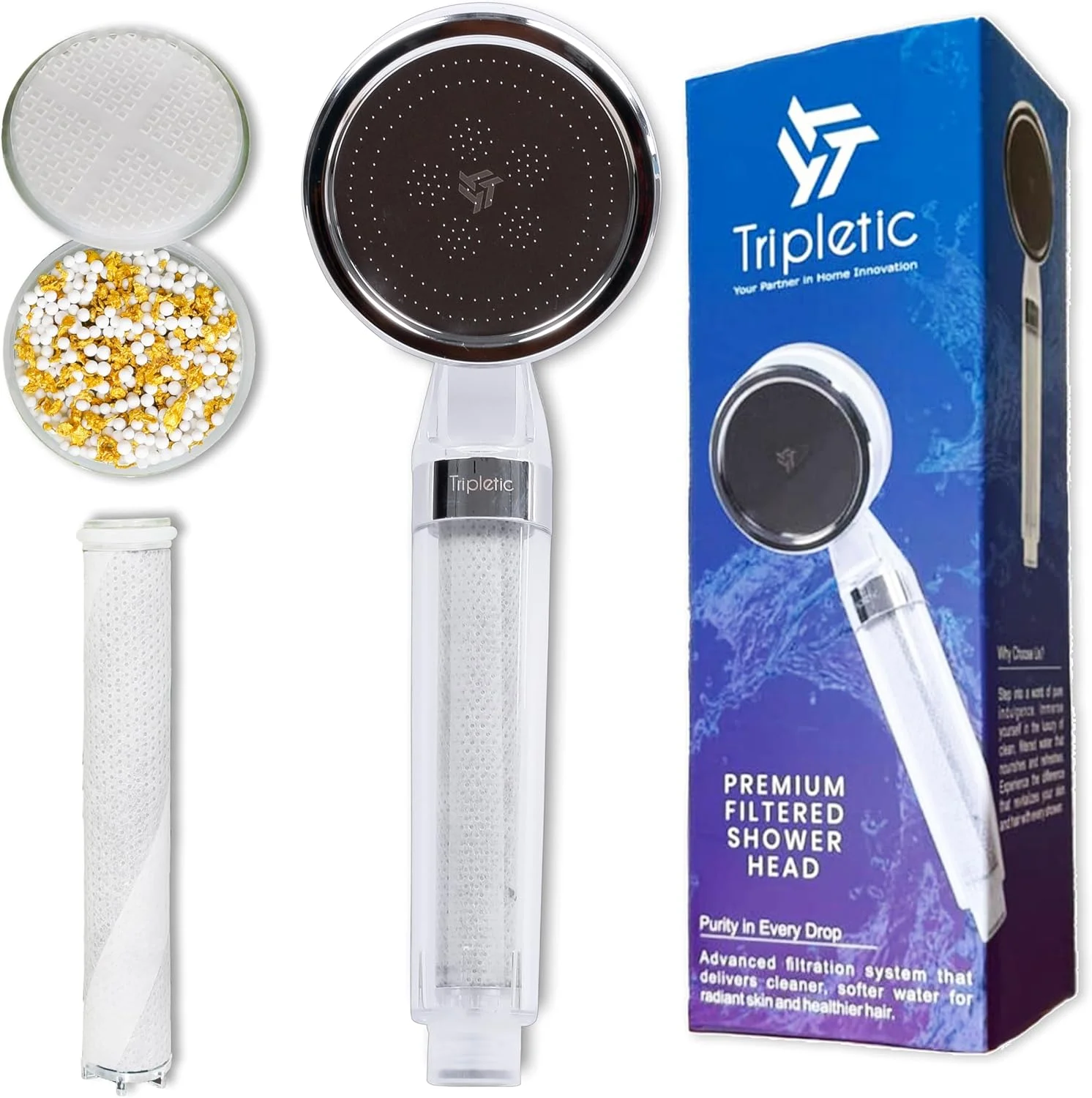 Shower Head Filter - Handheld Filter Shower Head to Remove Chlorine & Harmful Pollutants | Shower Filter For Hair Loss & Skin | فلتر دش الاستحمام | Bathroom Accessories (Transparent) Shower Head Filter - Handheld Filter Shower Head to Remove Chlorine & Harmful Pollutants | Shower Filter For Hair Loss & Skin | فلتر دش الاستحمام | Bathroom Accessories (Transparent)