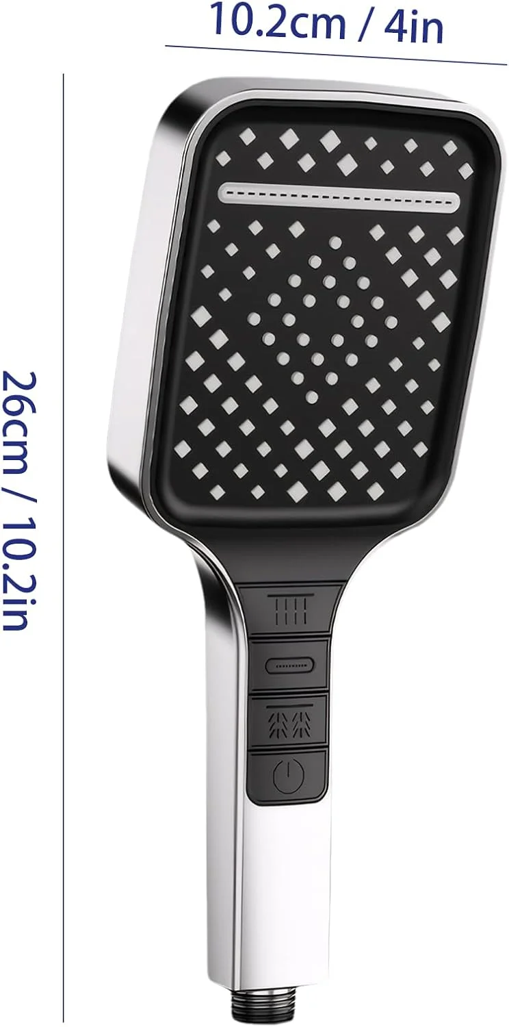 سردوش یونیورسال دورونگه، سردوش بارانی با 7 حالت اسپری به همراه دکمه توقف و نازل ضد رسوب، سردوش بارانی با قابلیت افزایش فشار و صرفه جویی در آب (نقره ای)