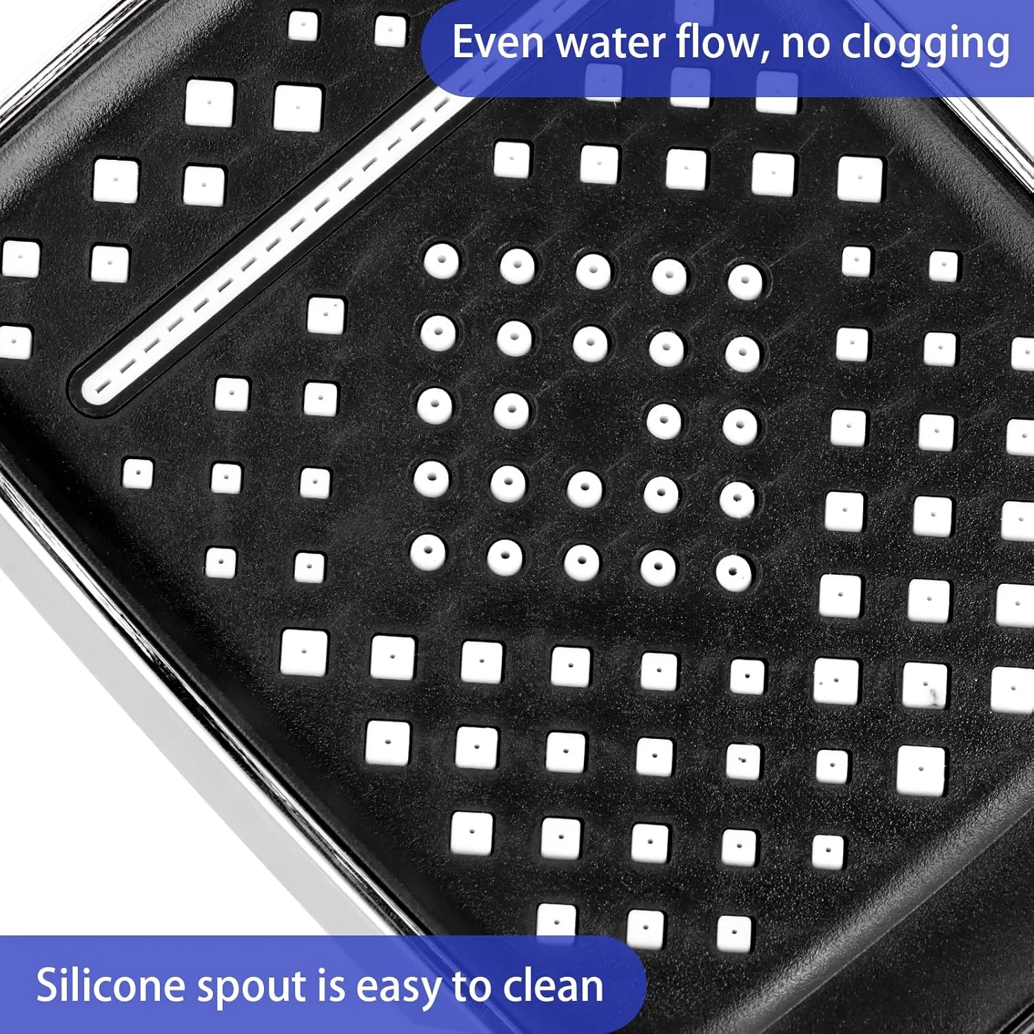 سردوش یونیورسال دورونگه، سردوش بارانی با 7 حالت اسپری به همراه دکمه توقف و نازل ضد رسوب، سردوش بارانی با قابلیت افزایش فشار و صرفه جویی در آب (نقره ای)