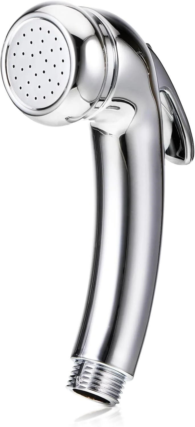 سر دوش حمام فشار قوی رزوه 1/2 اینچ کروم با ماشه، سر دوش دستی با کنترل روشن/خاموش و جریان آب ثابت برای حمام، قایق، کاروان، خانه سیار، آرایشگاه