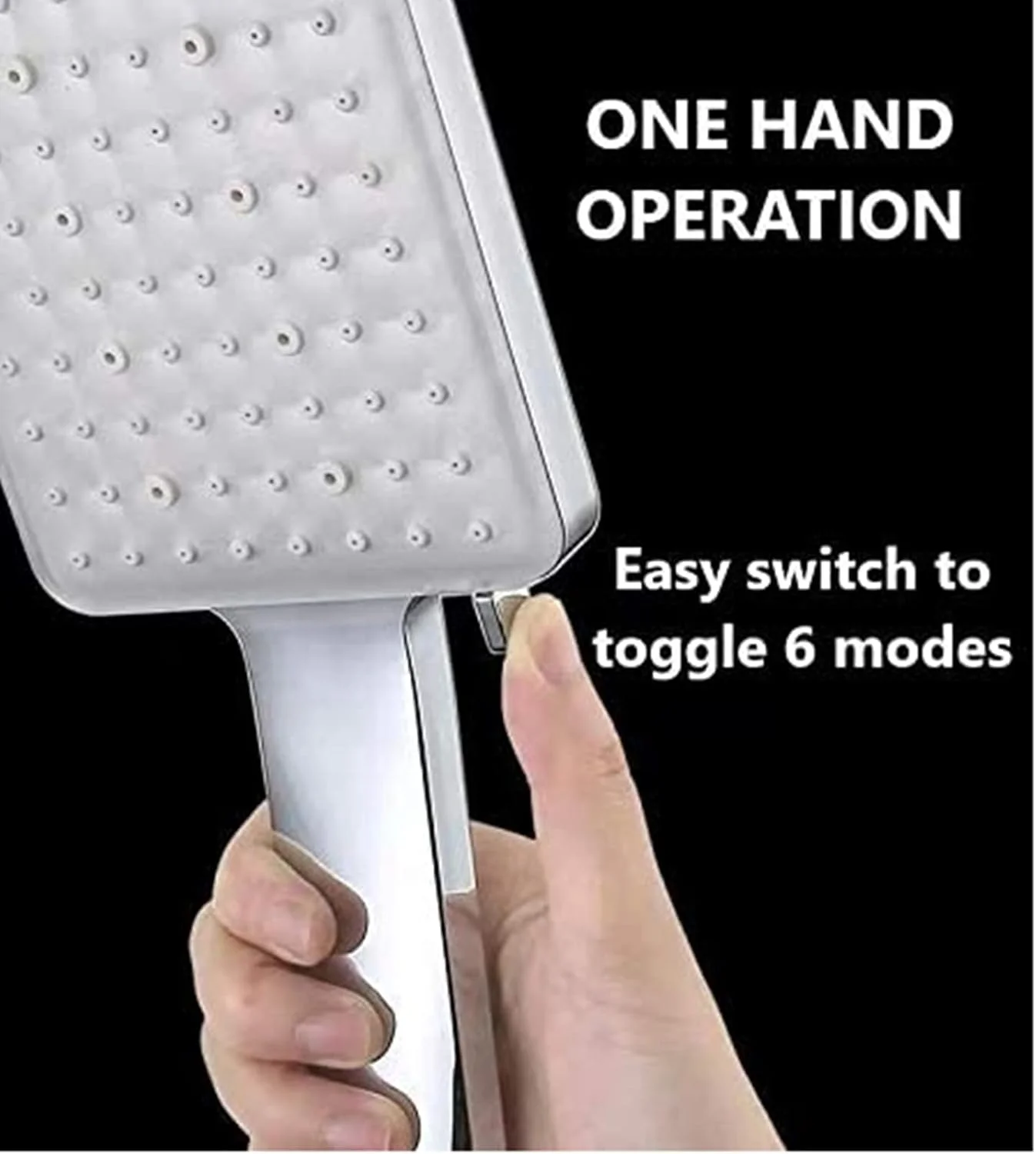 سردوش دستی پرفشار Conobo، سردوش دستی مربعی مدرن، 6 حالت اسپری جداشدنی