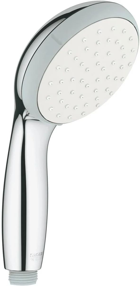 دوش دستی GROHE Vitalio Go 100 - (حالت اسپری بارانی، سیستم ضد رسوب، سیستم نصب جهانی، حلقه سیلیکونی، درخشش بادوام)، کروم، 26189000