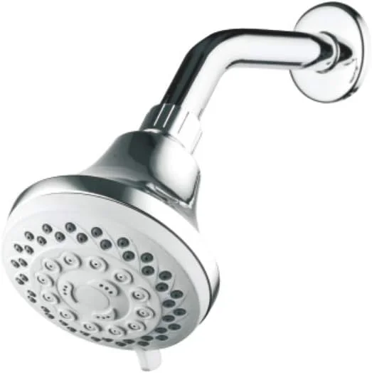 سردوش حمام دیواری ایبرگریف مدل M20260 به همراه بازو، سردوش بارانی قابل تنظیم با 5 جت، کروم، نقره ای