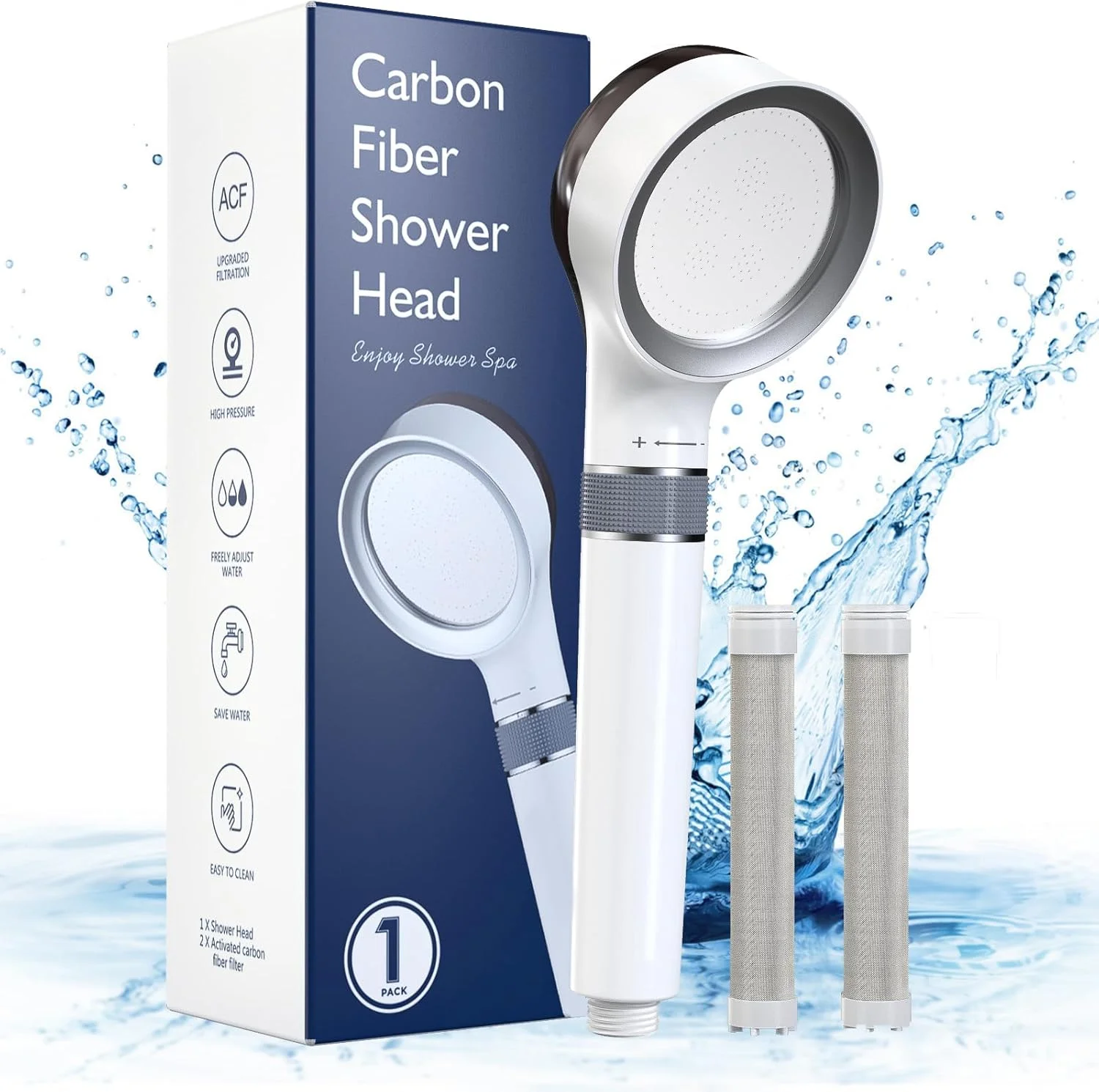 فیلتر سر دوش حمام Ulinek، فیلتراسیون 2 لایه - فیبر کربن کلر، سر دوش تصفیه کننده صرفه جویی در آب با فشار بالا - حالت اسپری قابل تنظیم، جهانی برای فشار کم فیلتر سر دوش حمام Ulinek، فیلتراسیون 2 لایه - فیبر کربن کلر، سر دوش تصفیه کننده صرفه جویی در آب با فشار بالا - حالت اسپری قابل تنظیم، جهانی برای فشار کم