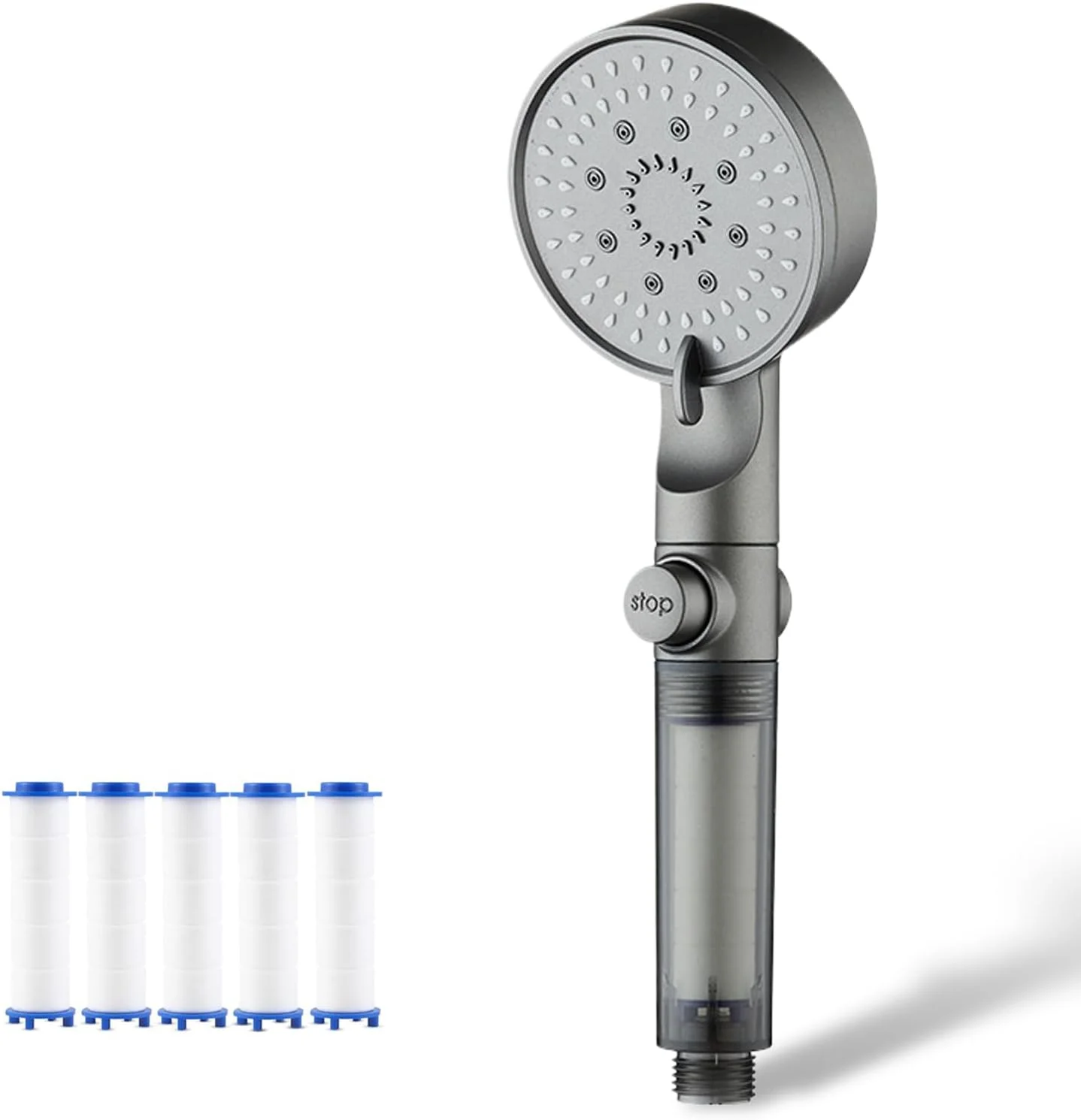 سردوش فیلتردار 5 حالته پرفشار 𝐇𝐲𝐝𝐫𝐨𝐁𝐨𝐨𝐬𝐭، دستی با فیلتر داخلی و شستشوی قوی برای آب سخت (1 عدد) سردوش فیلتردار 5 حالته پرفشار 𝐇𝐲𝐝𝐫𝐨𝐁𝐨𝐨𝐬𝐭، دستی با فیلتر داخلی و شستشوی قوی برای آب سخت (1 عدد)