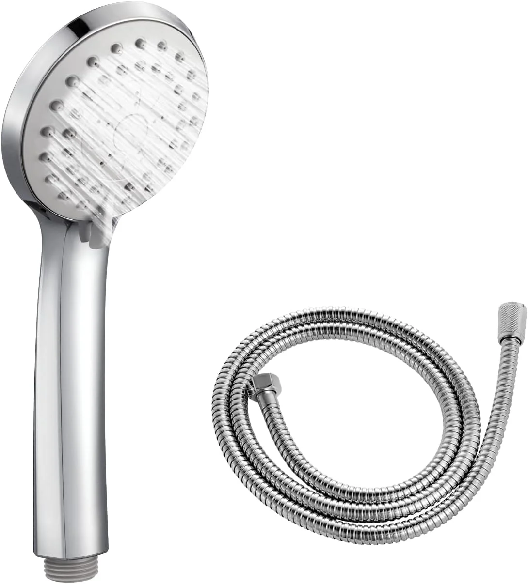 ست دوش دستی JOMOO، سر دوش فشار قوی با 3 حالت اسپری، نازل های 3.5 اینچی 2GPM با قابلیت تمیز کردن آسان، ماساژ آبگرم با شلنگ و نگهدارنده دوش استیل ضد زنگ 60 اینچی، کروم ست دوش دستی JOMOO، سر دوش فشار قوی با 3 حالت اسپری، نازل های 3.5 اینچی 2GPM با قابلیت تمیز کردن آسان، ماساژ آبگرم با شلنگ و نگهدارنده دوش استیل ضد زنگ 60 اینچی، کروم