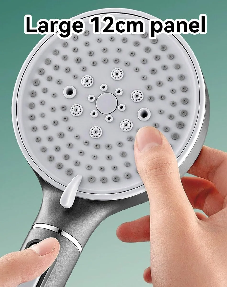 دوش دستی فیلتردار ECVV®، فیلتر مهره معدنی، سر دوش با 5 حالت اسپری، فیلتراسیون توپ های سنگی حذف کلر مواد مضر و تصفیه آب سخت