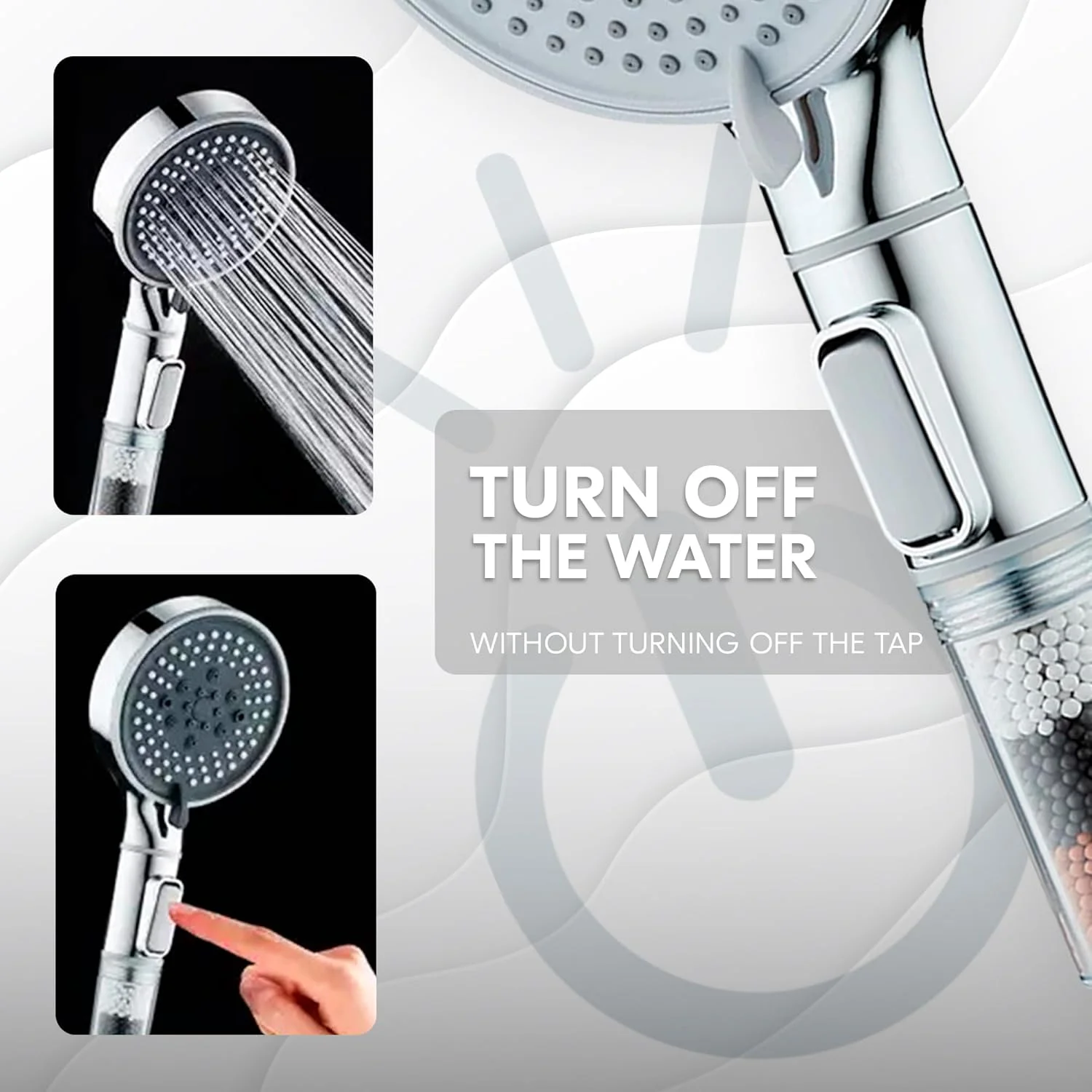 سردوش فیلتردار یونیک فشار قوی ارتقا یافته آمرواه مدل 2024 به همراه گوشی دستی، نازل سردوش با 5 حالت اسپری، مناسب برای اسپا و ماساژ و کاهش ریزش مو و خشکی پوست، ایده آل برای آب سخت