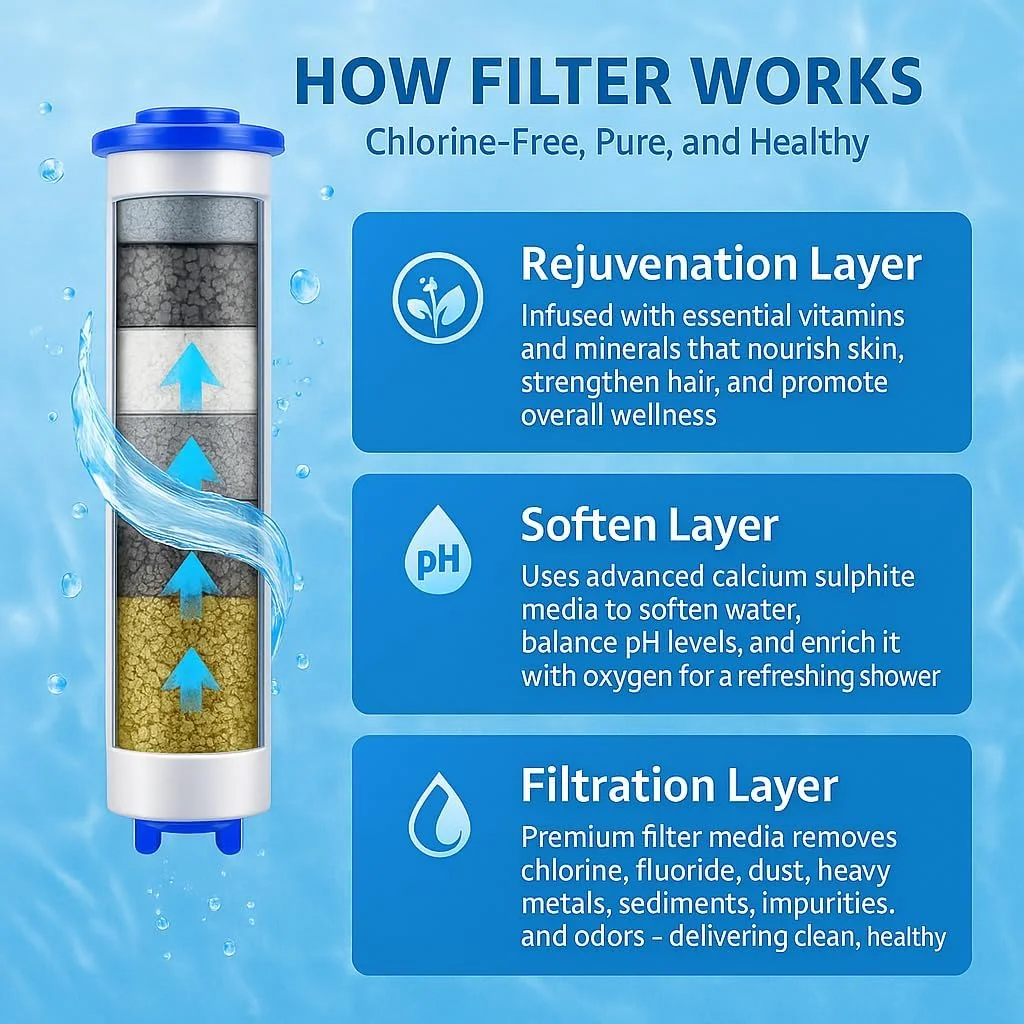 سر دوش دستی فیلتردار با شلنگ، براکت و 5 فیلتر اضافی - فیلتر دوش کلر و ناخالصی های آب سخت را از بین می برد | محافظت از پوست و مو | حالت های اسپری چندگانه، مکث روشن/خاموش | فلتر دش الاستحمام