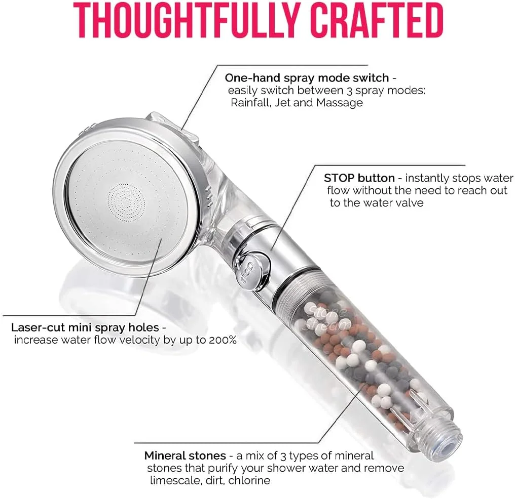 سردوش فیلتردار Brandsfinity، سردوش فشار قوی با فیلتر آب، فیلتر دوش حمام، فیلتر دوش برای جلوگیری از ریزش مو، فیلتر آب دوش حمام، سردوش مراقبت از مو