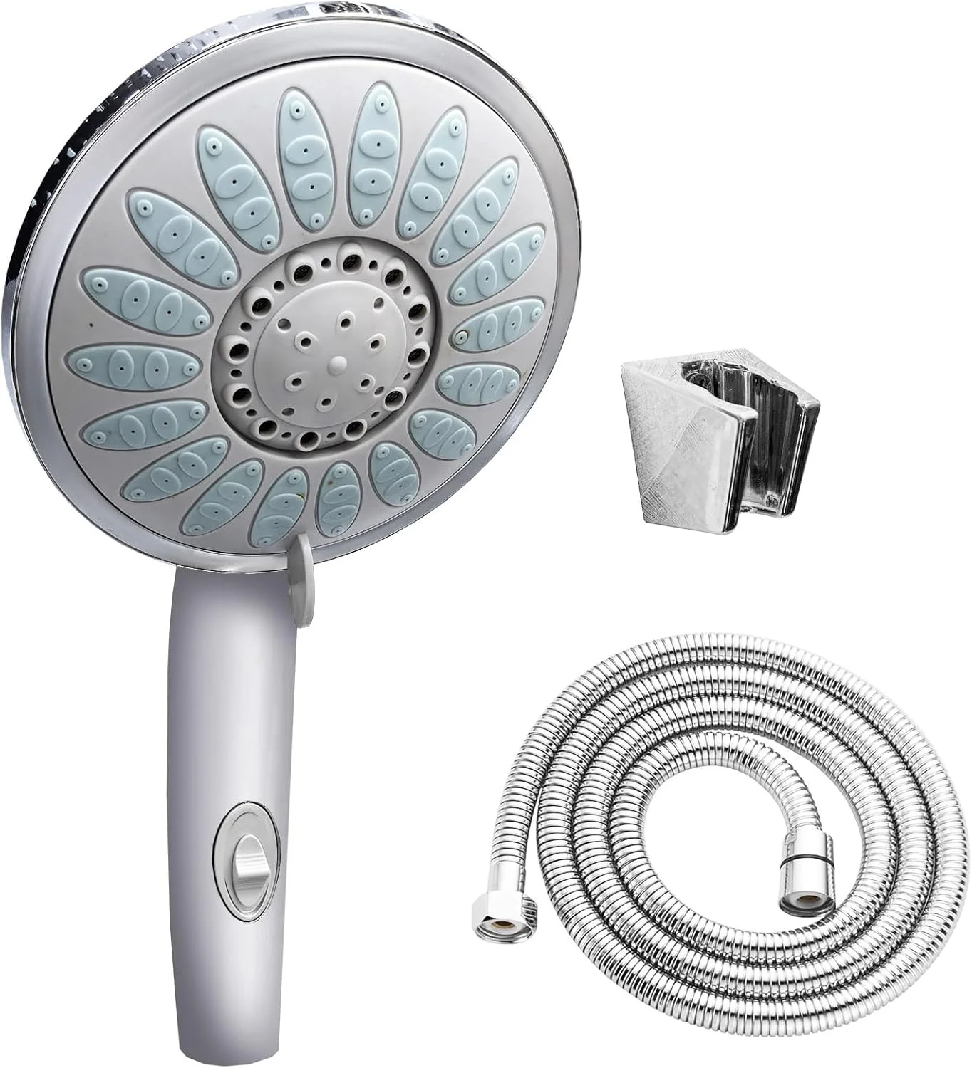 سردوش حمام فشار قوی با سر دوشی دستی، 5 حالت اسپری، ست سردوش جداشدنی با شلنگ استیل 1.5 متری (قطر 15.5 سانتی متر) سردوش حمام فشار قوی با سر دوشی دستی، 5 حالت اسپری، ست سردوش جداشدنی با شلنگ استیل 1.5 متری (قطر 15.5 سانتی متر)