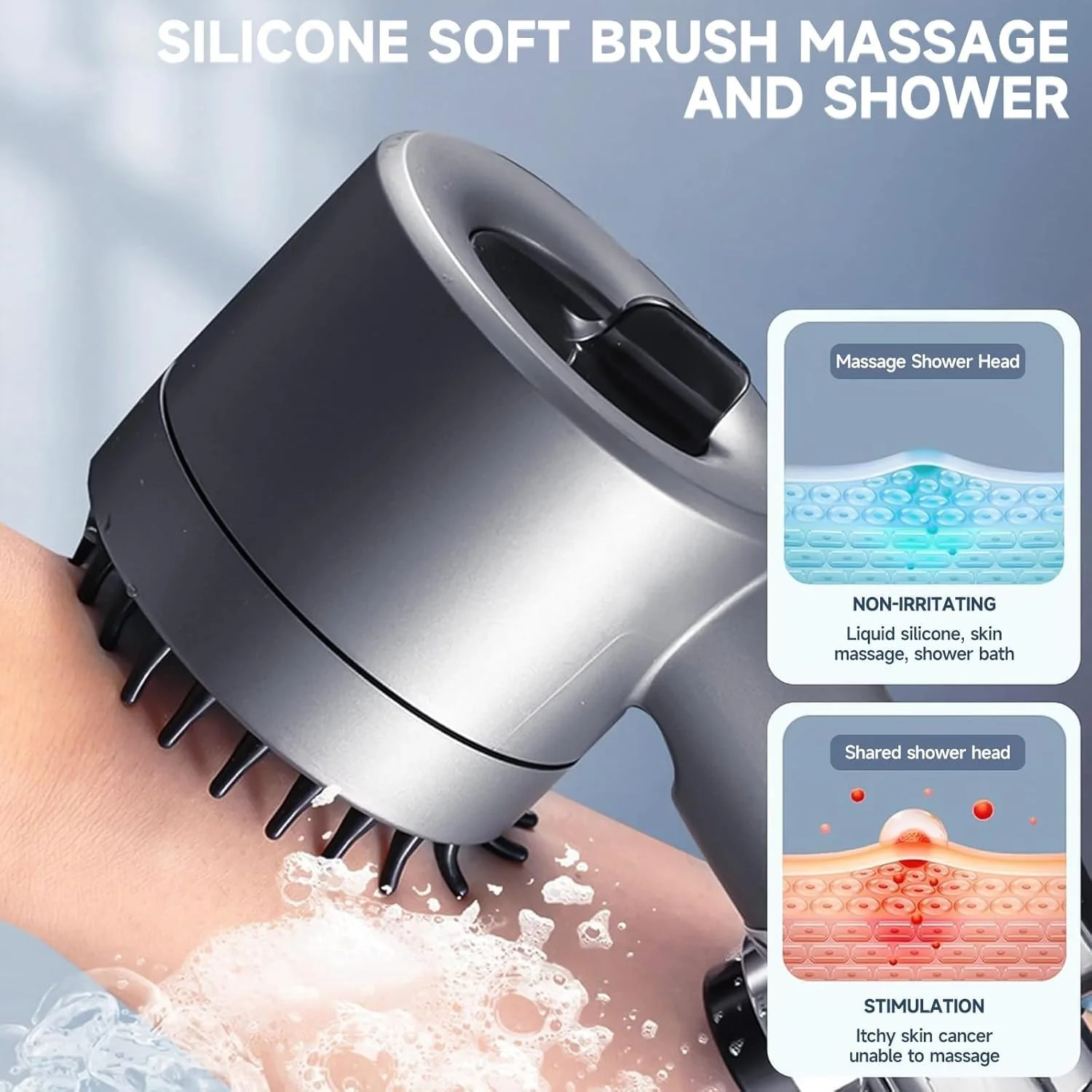 سردوش فیلتردار Necomi، سردوش فشار قوی با 3 حالت اسپری، شستشوی قوی برای آب سخت، سردوش دستی با دکمه روشن/خاموش، دوش ماساژ چند منظوره (خاکستری) سردوش فیلتردار Necomi، سردوش فشار قوی با 3 حالت اسپری، شستشوی قوی برای آب سخت، سردوش دستی با دکمه روشن/خاموش، دوش ماساژ چند منظوره (خاکستری)