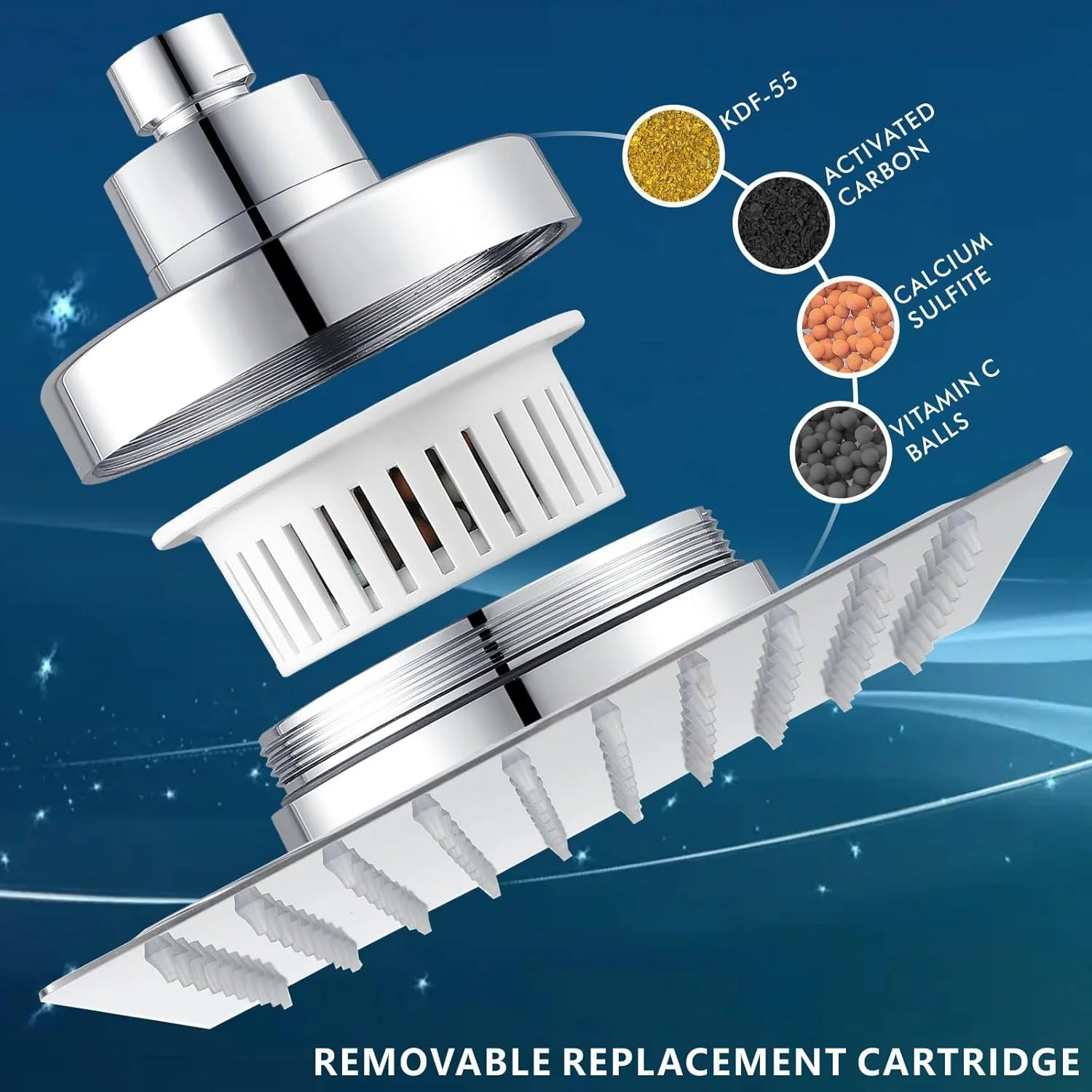 سردوش بارانی فیلتردار Voolan، سردوش های بارانی بزرگ با جریان بالا ساخته شده از فولاد ضد زنگ، سردوش فیلتردار آبشاری برای آب سخت (12 اینچ کروم) سردوش بارانی فیلتردار Voolan، سردوش های بارانی بزرگ با جریان بالا ساخته شده از فولاد ضد زنگ، سردوش فیلتردار آبشاری برای آب سخت (12 اینچ کروم)