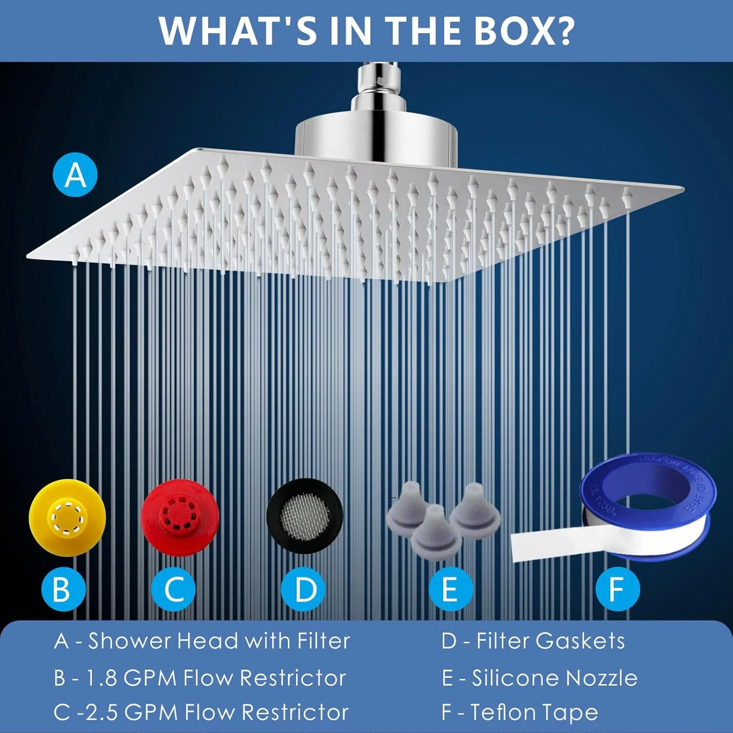 سردوش بارانی فیلتردار Voolan، سردوش های بارانی بزرگ با جریان بالا ساخته شده از فولاد ضد زنگ، سردوش فیلتردار آبشاری برای آب سخت (12 اینچ کروم) سردوش بارانی فیلتردار Voolan، سردوش های بارانی بزرگ با جریان بالا ساخته شده از فولاد ضد زنگ، سردوش فیلتردار آبشاری برای آب سخت (12 اینچ کروم)