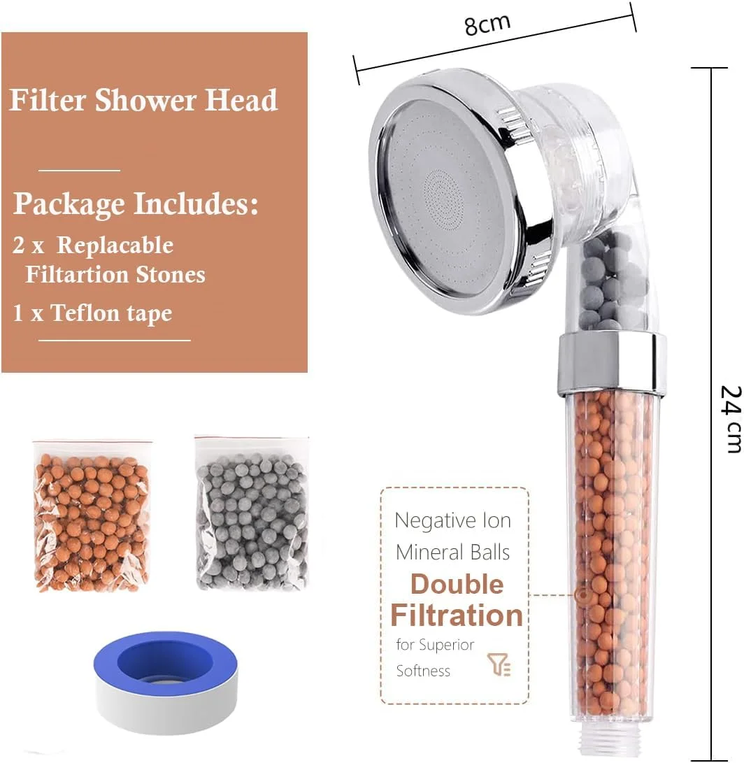 CLOUDFOUR Filtered Shower Head, High Pressure 3 Modes Pressure Boosting Water Saving Ionic Shower Head with Mineral Beads to Remove Chlorine, Purifies Water Reduces Dry Itchy Skin & Hair Fall CLOUDFOUR Filtered Shower Head, High Pressure 3 Modes Pressure Boosting Water Saving Ionic Shower Head with Mineral Beads to Remove Chlorine, Purifies Water Reduces Dry Itchy Skin & Hair Fall