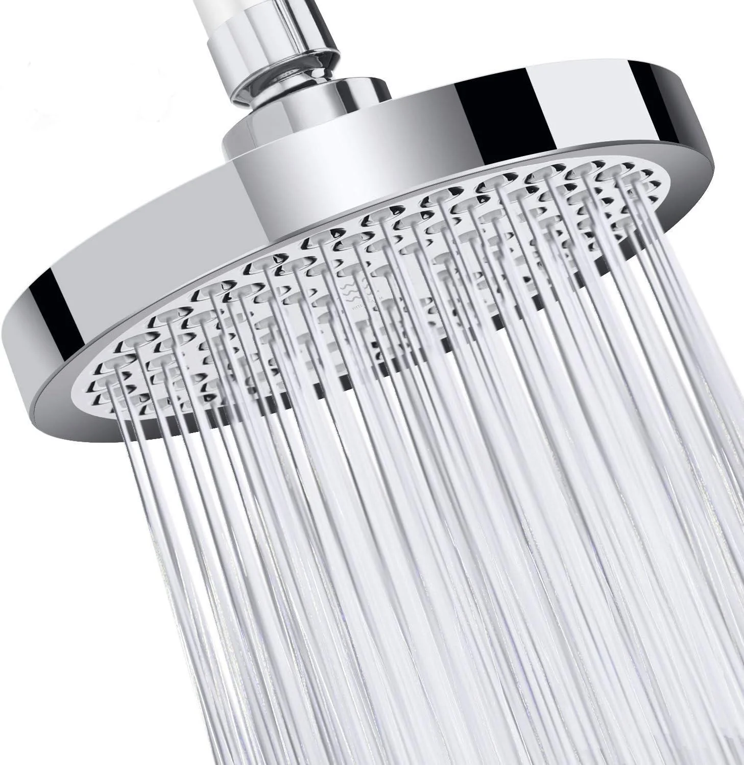 SIEYESCITY High Pressure Fixed Rainfall Shower Head - Adjustable Overhead Rain Shower Heads 6 inch - Large Round Waterfall Shower Top Spray Head - Replacement Chrome Showerhead Universal G1/2 Fitting