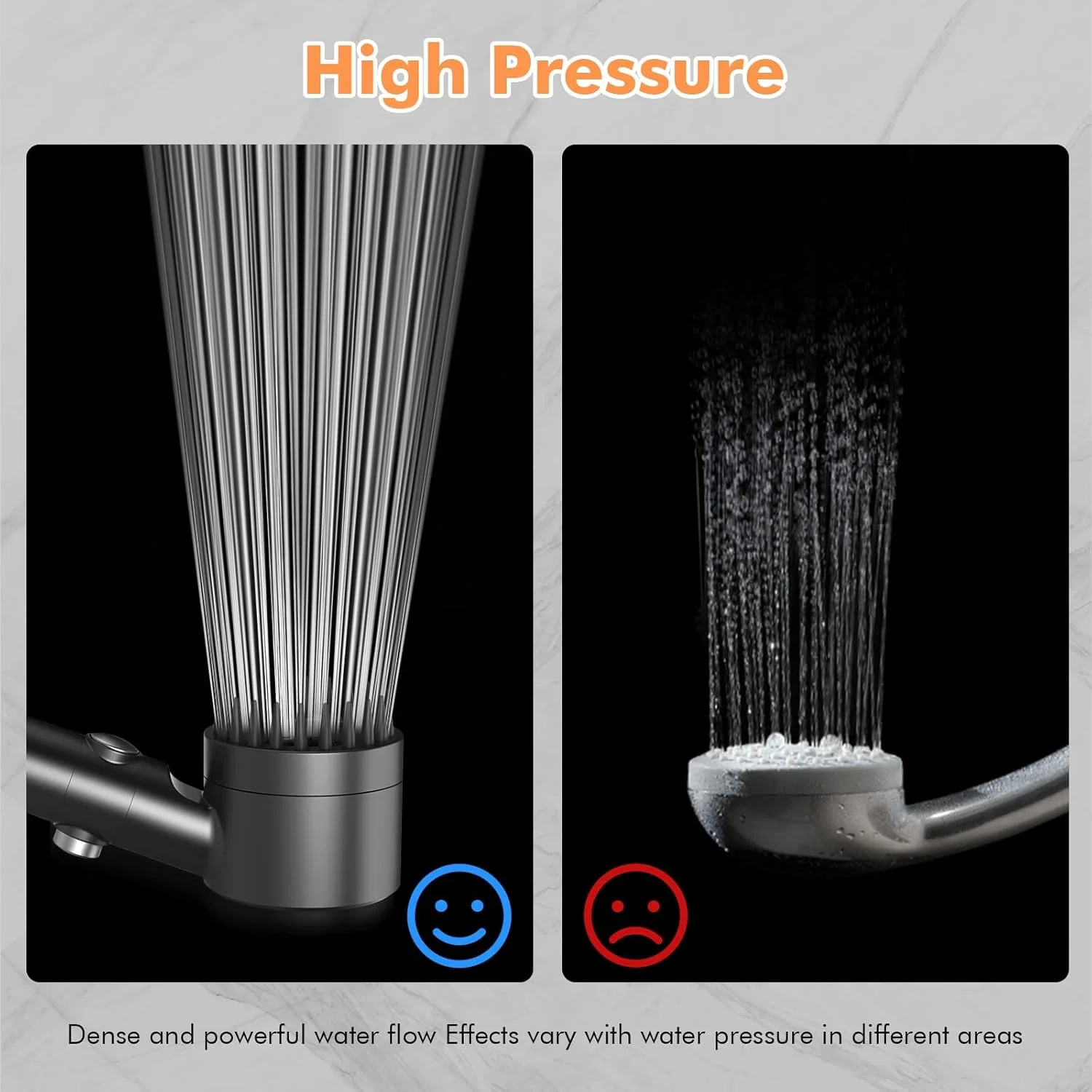 سردوش فیلتردار آب سخت FEELSO با فیلتر 15 مرحله ای، 3+1 حالت جت اسپری، سردوش فشار قوی و شلنگ 1.5 متری، فیلتر دوش دستی ماساژ برای حذف کلر باقیمانده - خاکستری