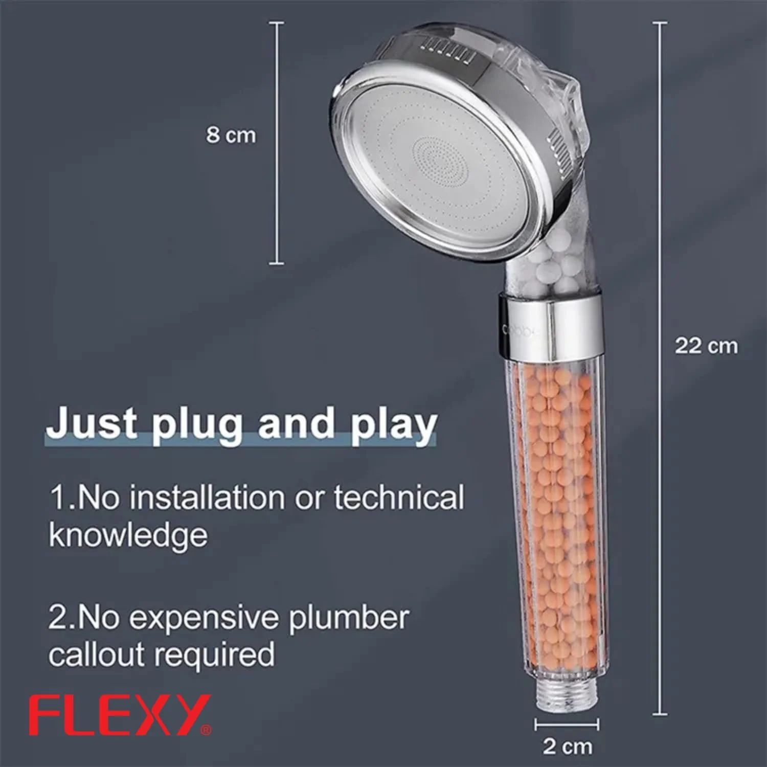 سردوش فیلتردار FLEXY® - آب خالص، پوست و موی درخشان را تجربه کنید. دارای توپ های معدنی، حذف کلر و ناخالصی ها. 3 حالت دوش، افزایش فشار 200٪، صرفه جویی در مصرف آب 30٪، (توپ های معدنی رایگان) سردوش فیلتردار FLEXY® - آب خالص، پوست و موی درخشان را تجربه کنید. دارای توپ های معدنی، حذف کلر و ناخالصی ها. 3 حالت دوش، افزایش فشار 200٪، صرفه جویی در مصرف آب 30٪، (توپ های معدنی رایگان)