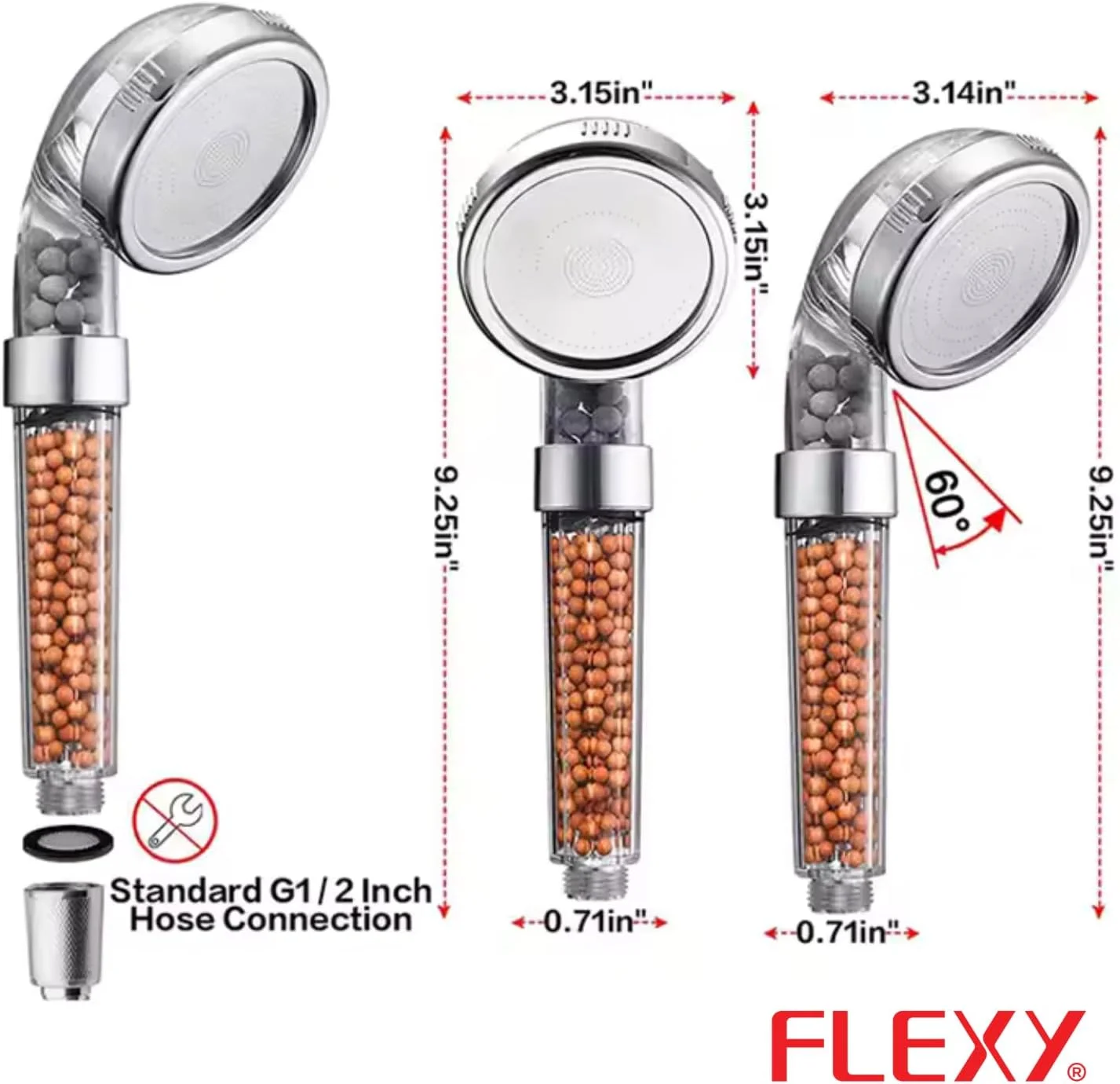 سردوش فیلتردار FLEXY® - آب خالص، پوست و موی درخشان را تجربه کنید. دارای توپ های معدنی، حذف کلر و ناخالصی ها. 3 حالت دوش، افزایش فشار 200٪، صرفه جویی در مصرف آب 30٪، (توپ های معدنی رایگان) سردوش فیلتردار FLEXY® - آب خالص، پوست و موی درخشان را تجربه کنید. دارای توپ های معدنی، حذف کلر و ناخالصی ها. 3 حالت دوش، افزایش فشار 200٪، صرفه جویی در مصرف آب 30٪، (توپ های معدنی رایگان)