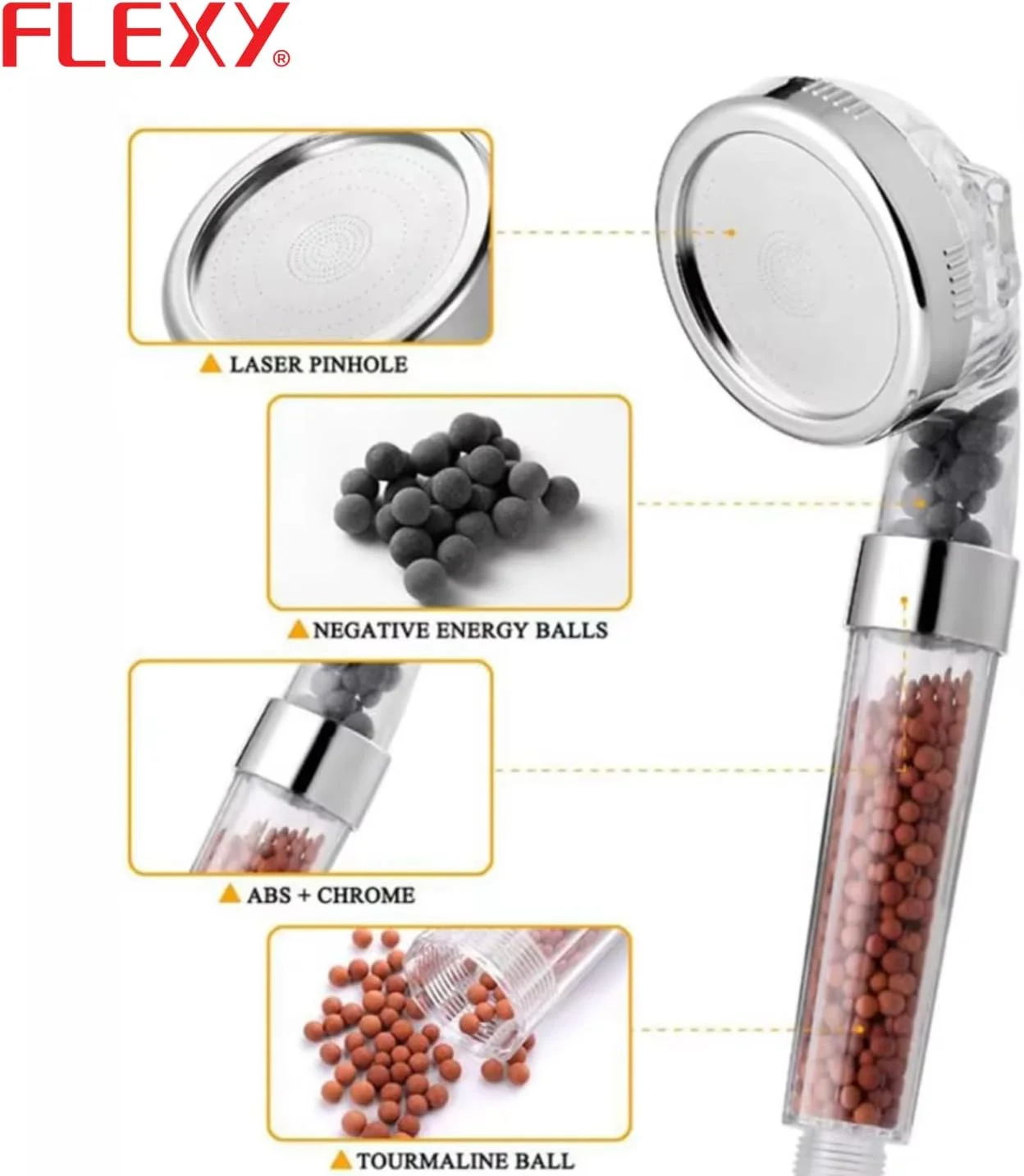 سردوش فیلتردار FLEXY® - آب خالص، پوست و موی درخشان را تجربه کنید. دارای توپ های معدنی، حذف کلر و ناخالصی ها. 3 حالت دوش، افزایش فشار 200٪، صرفه جویی در مصرف آب 30٪، (توپ های معدنی رایگان) سردوش فیلتردار FLEXY® - آب خالص، پوست و موی درخشان را تجربه کنید. دارای توپ های معدنی، حذف کلر و ناخالصی ها. 3 حالت دوش، افزایش فشار 200٪، صرفه جویی در مصرف آب 30٪، (توپ های معدنی رایگان)