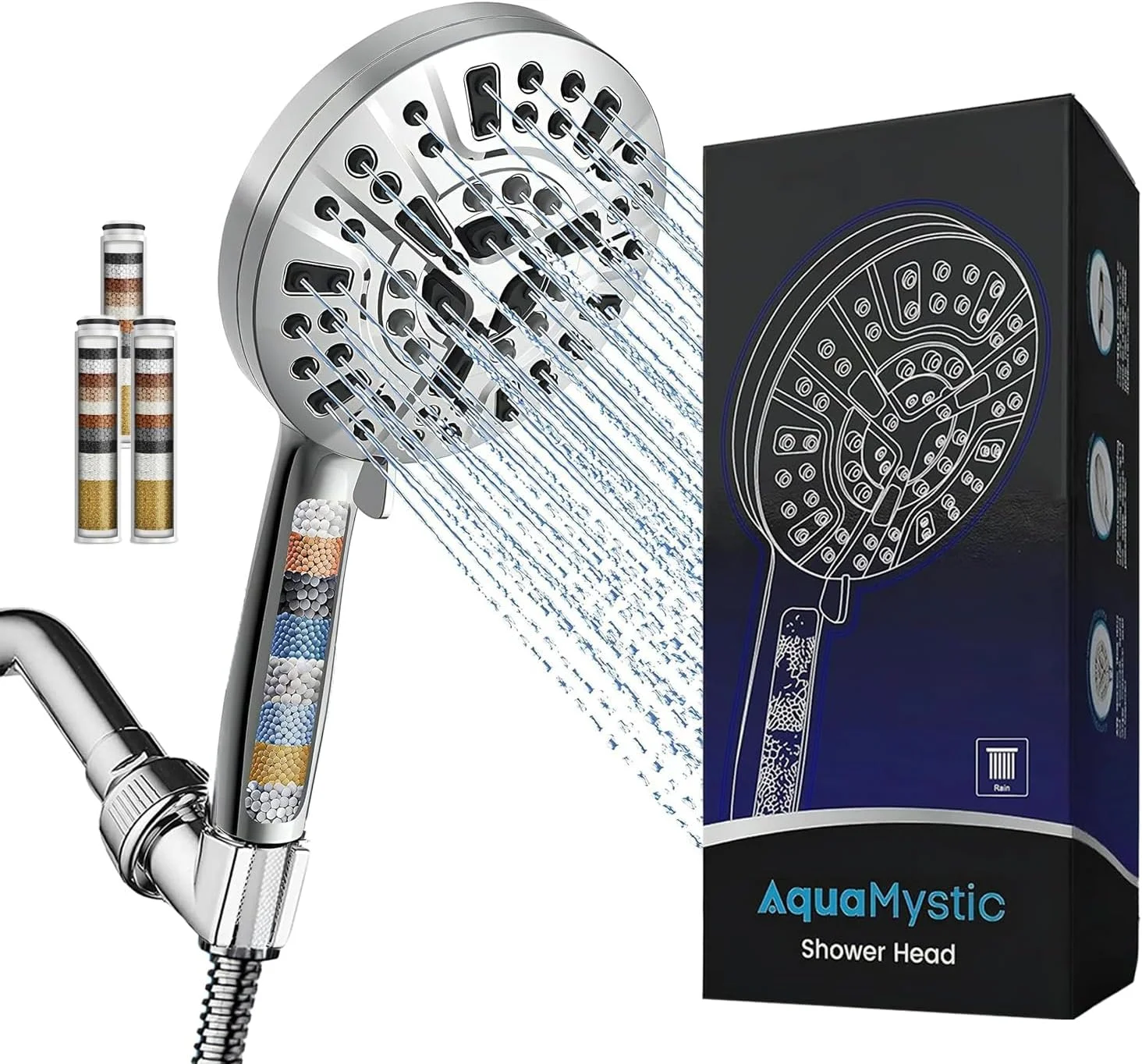 ست سر دوش لوکس AquaMystic | سر دوش دستی 10 حالته با فشار بالا | فیلتر آب سخت | شلنگ استیل ضد زنگ فوق العاده بلند | براکت دیواری | 3 میله فیلتر برای طراوت طولانی تر ست سر دوش لوکس AquaMystic | سر دوش دستی 10 حالته با فشار بالا | فیلتر آب سخت | شلنگ استیل ضد زنگ فوق العاده بلند | براکت دیواری | 3 میله فیلتر برای طراوت طولانی تر