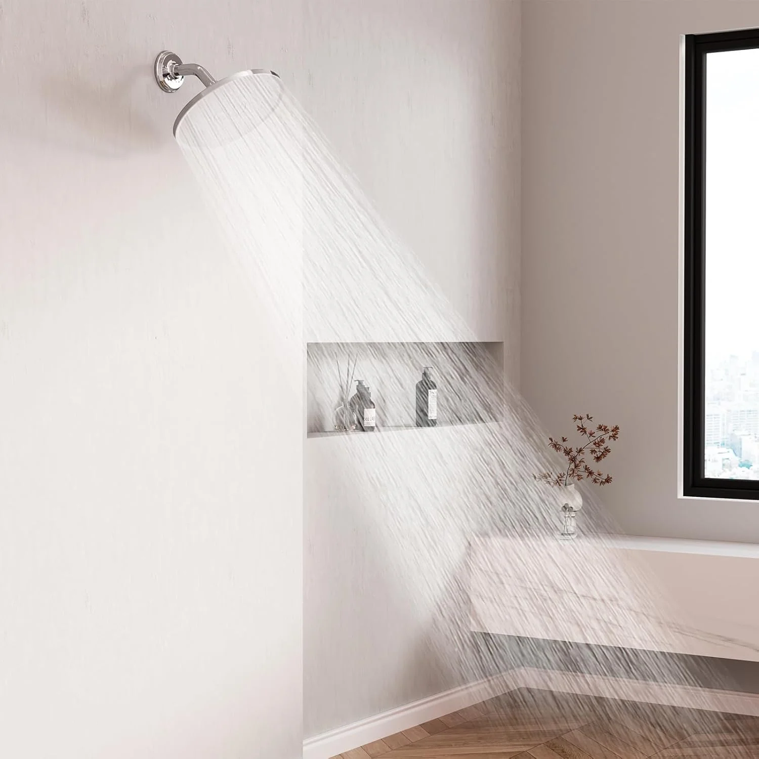 سردوش بارانی JOMOO، سردوش بارانی فشار قوی 9 اینچی، طراحی فوق العاده نازک، سردوش ثابت بارانی با قابلیت رسوب زدایی خودکار با نازل سیلیکونی (228 میلی متر، کروم) سردوش بارانی JOMOO، سردوش بارانی فشار قوی 9 اینچی، طراحی فوق العاده نازک، سردوش ثابت بارانی با قابلیت رسوب زدایی خودکار با نازل سیلیکونی (228 میلی متر، کروم)