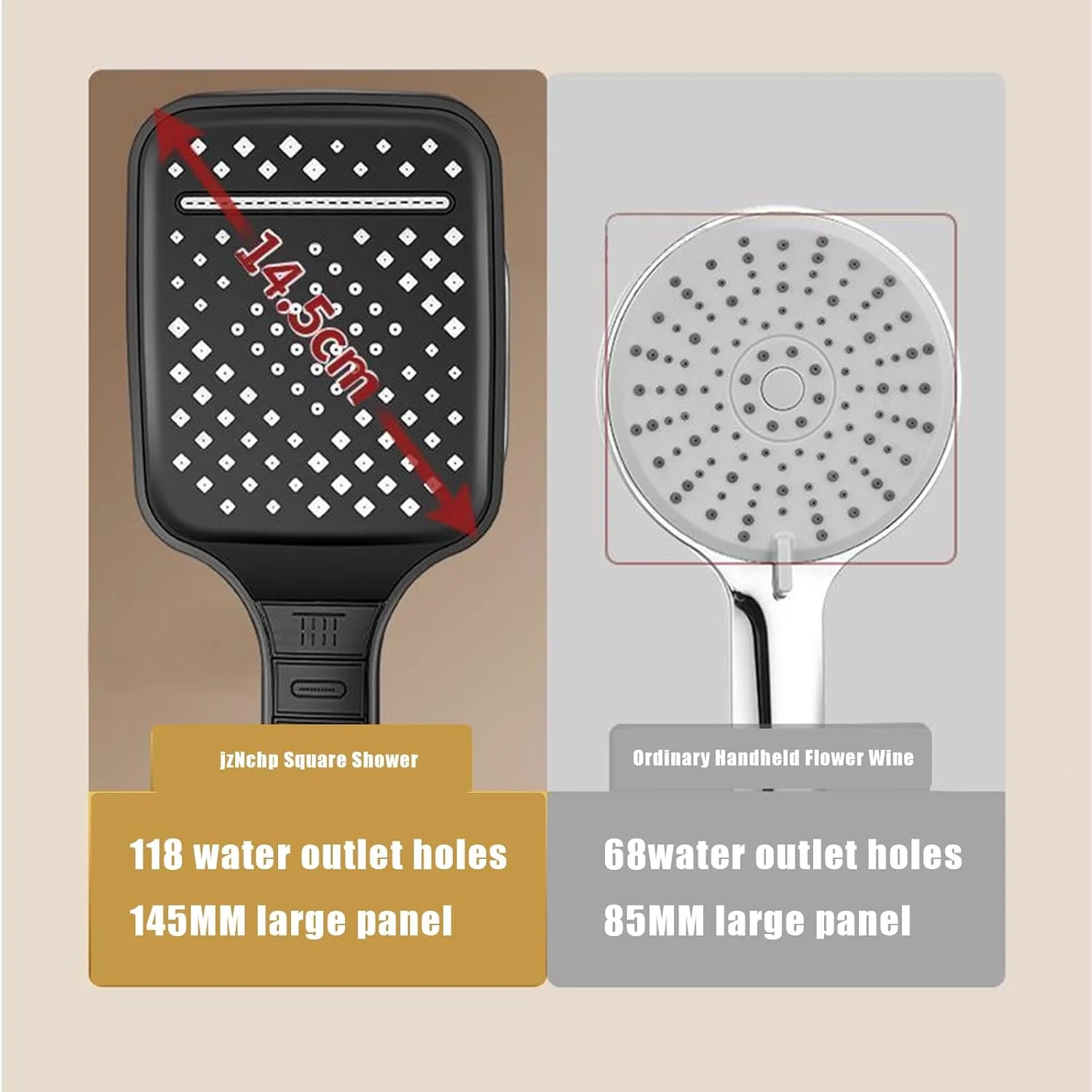 سردوش حمام مشکی مات [jzNchp] - دارای 7 حالت اسپری با کنترل دکمه جادویی، سردوش بارانی بزرگ 10 اینچی برای حمام/هتل، ABS ضد زنگ و ترکیب های اسپری DIY